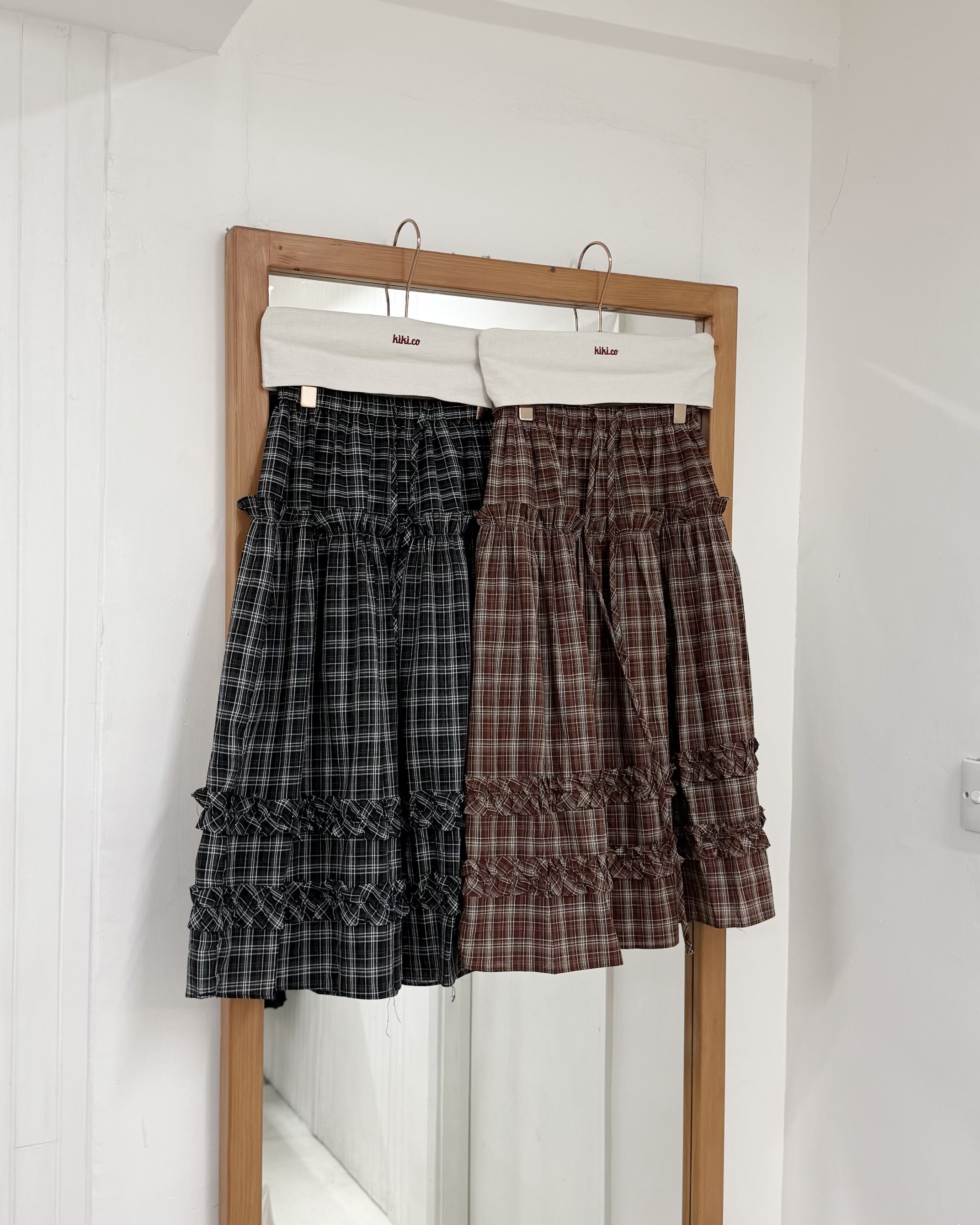 木耳邊格仔半裙