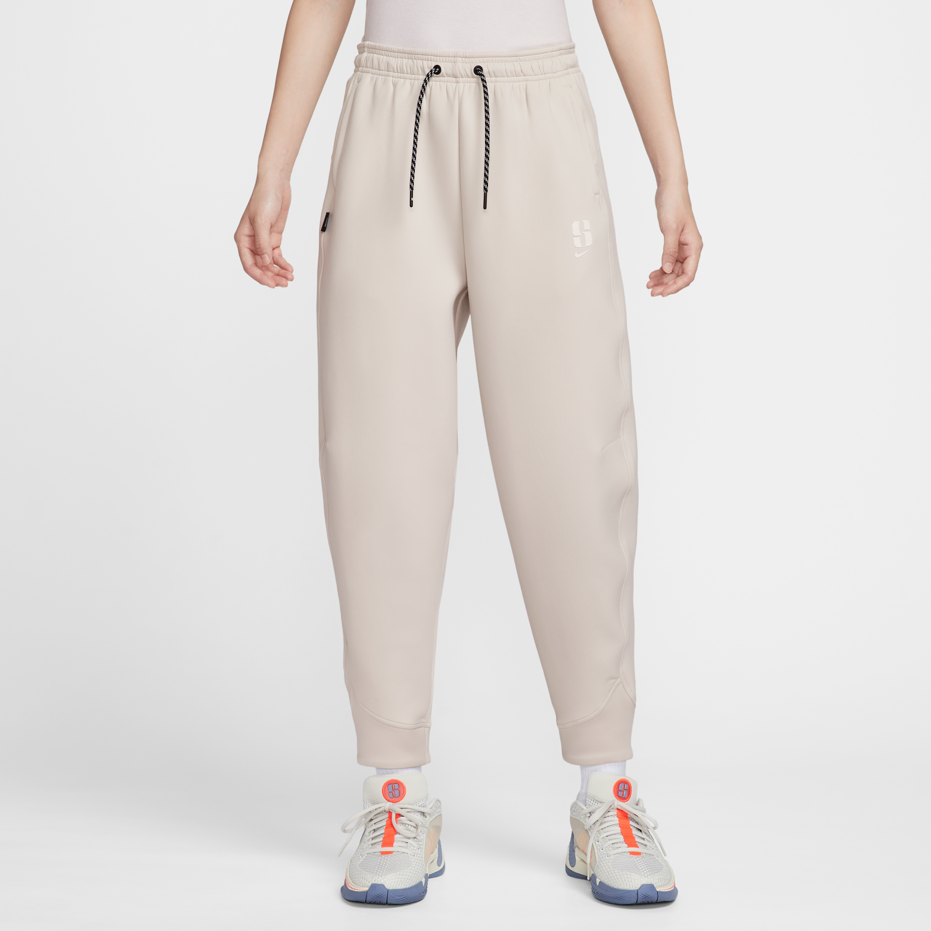 女款 NIKE W SABRINA Dri-FIT PANTS 杏色 抽繩 乾爽 運動褲 長褲【IH3920-104】