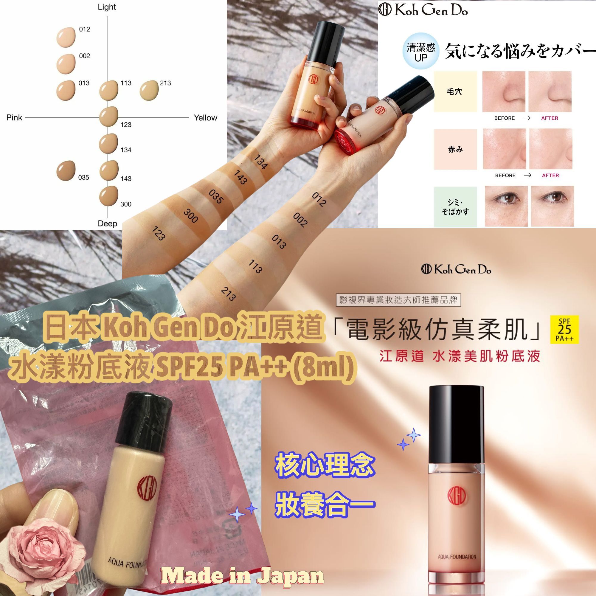 日本Koh Gen Do江原道水漾粉底液 SPF25 PA++ 8ml