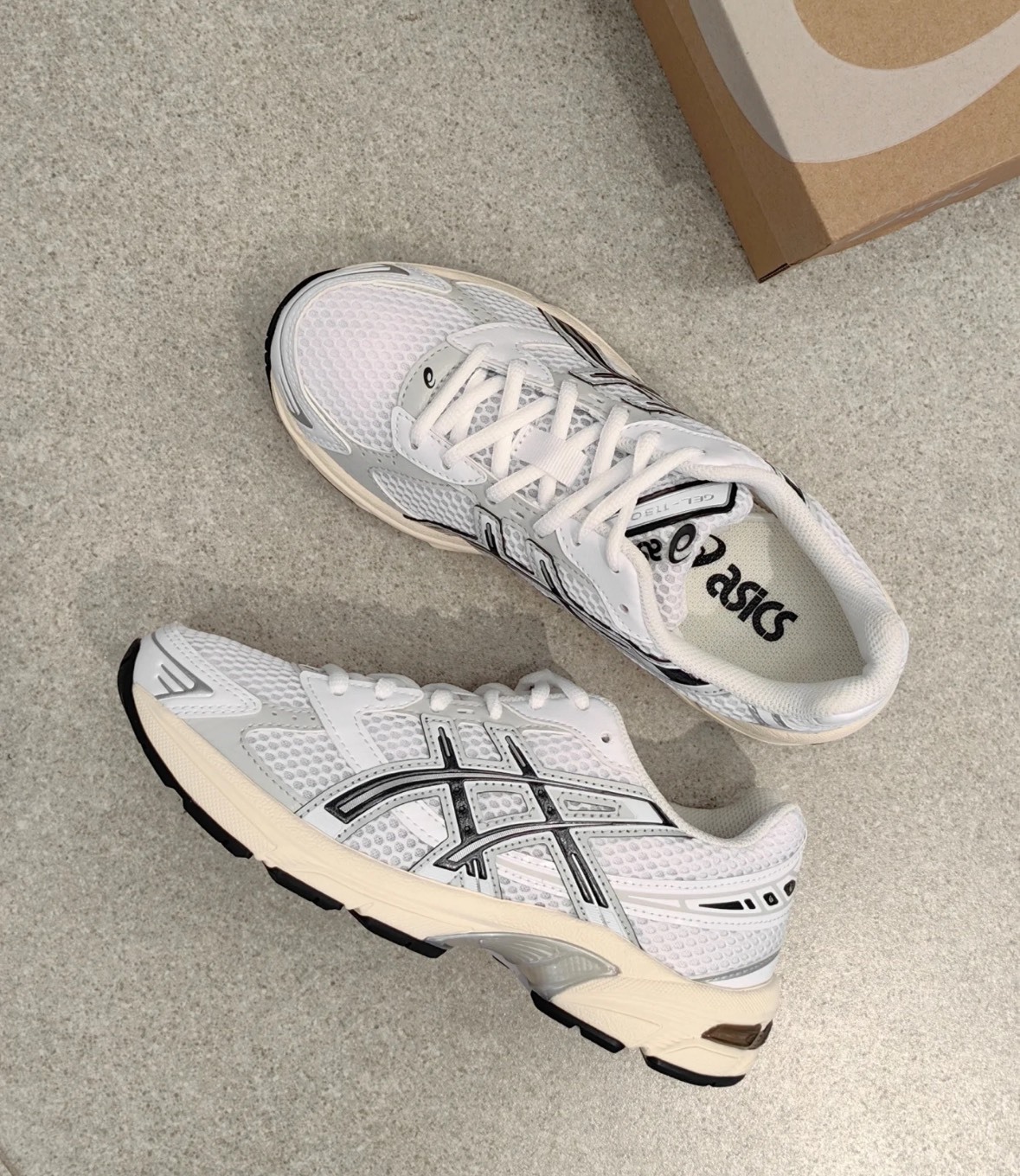 ASICS 休閒鞋 GEL-1130 白黑銀 奶油中底 復古 Y2K 男女 情侶 1201A256118