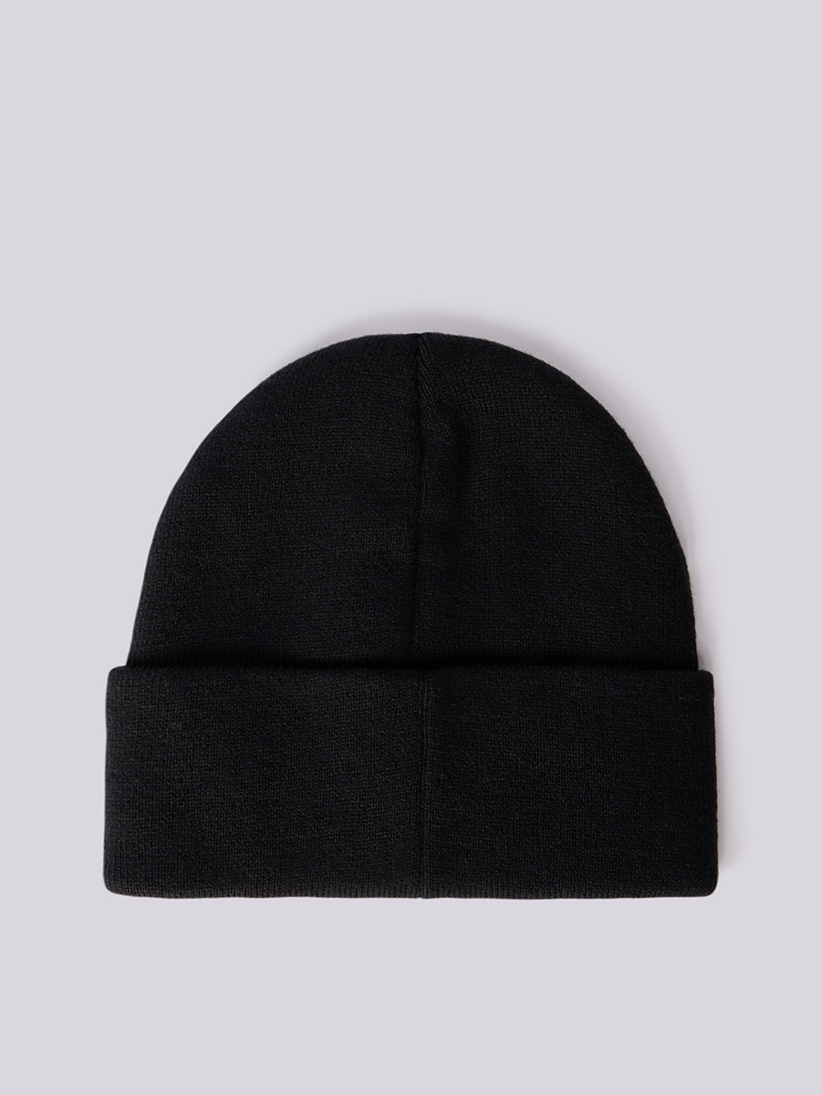 老虎布標黑色毛帽