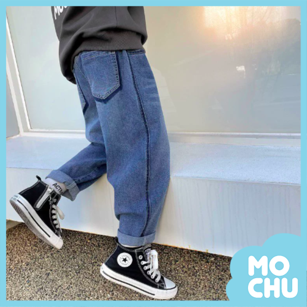 藍邊原色牛仔長褲