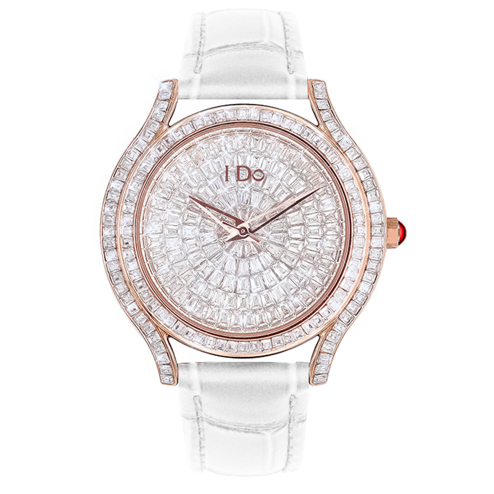 【I DO】W3879G 心動系列 日本機芯 晶鑽錶盤 雙面牛皮 女款 手錶