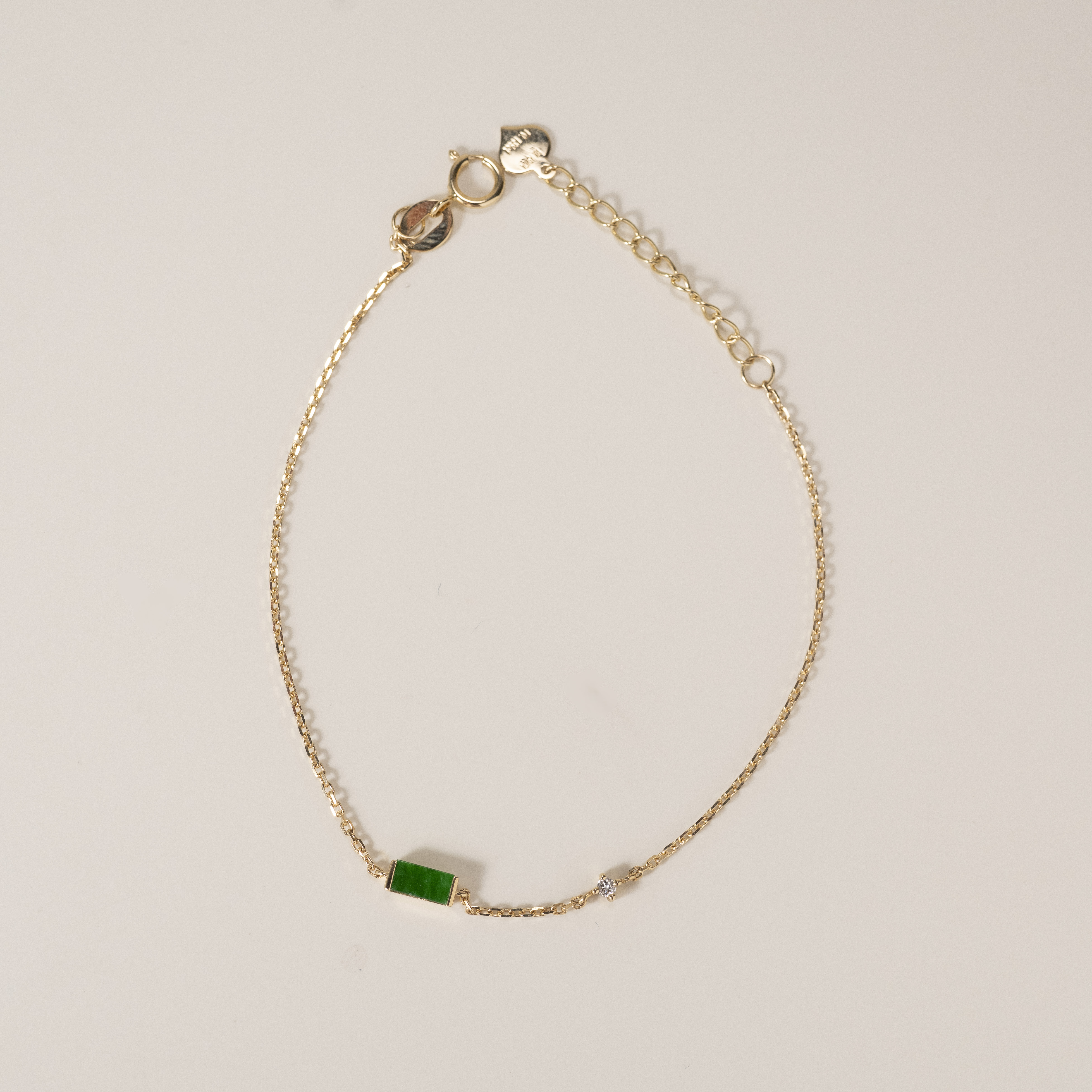 18K Natural Jade Diamond Bracelet