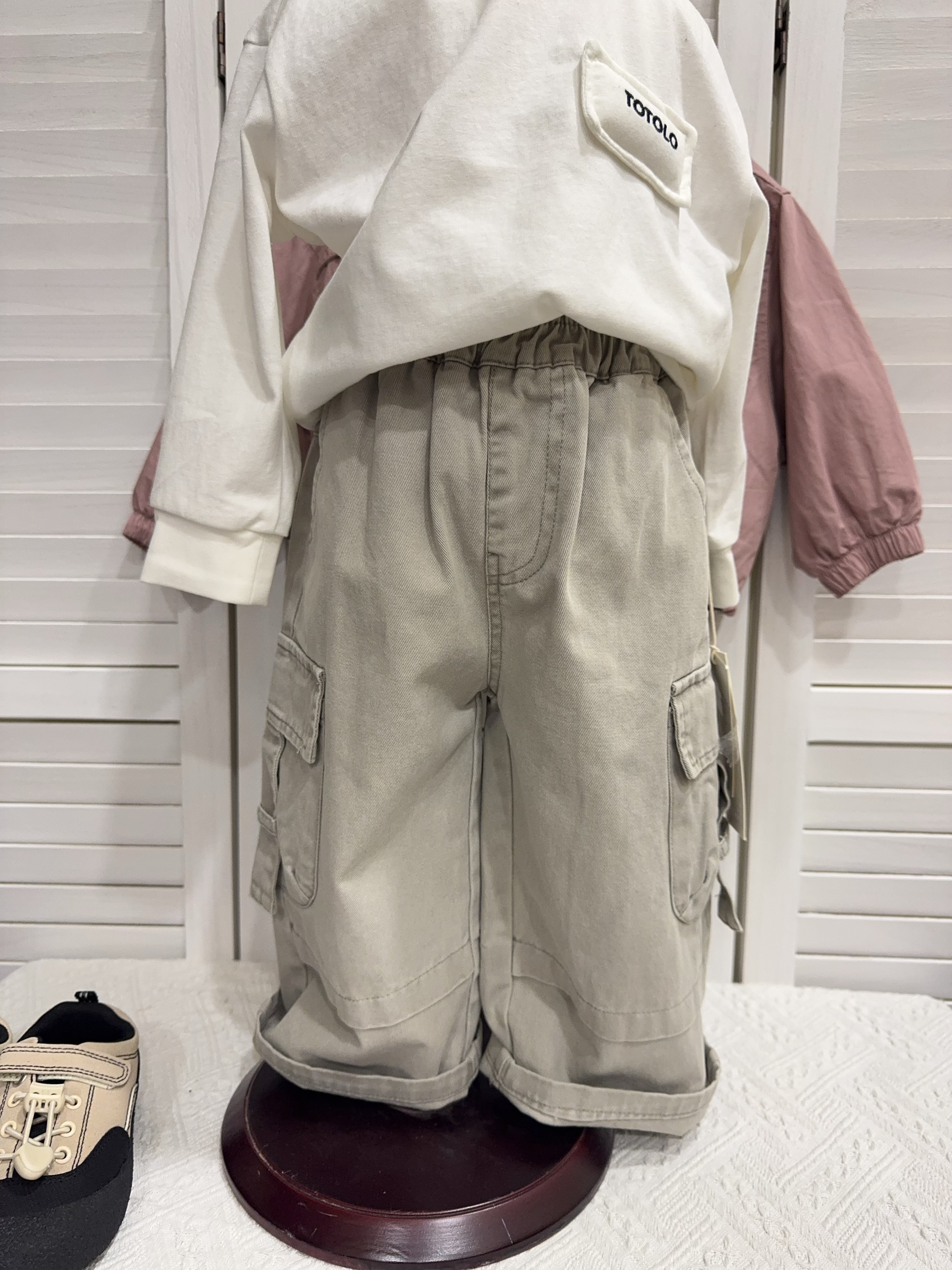 NH6379卡其大口袋工裝褲c142