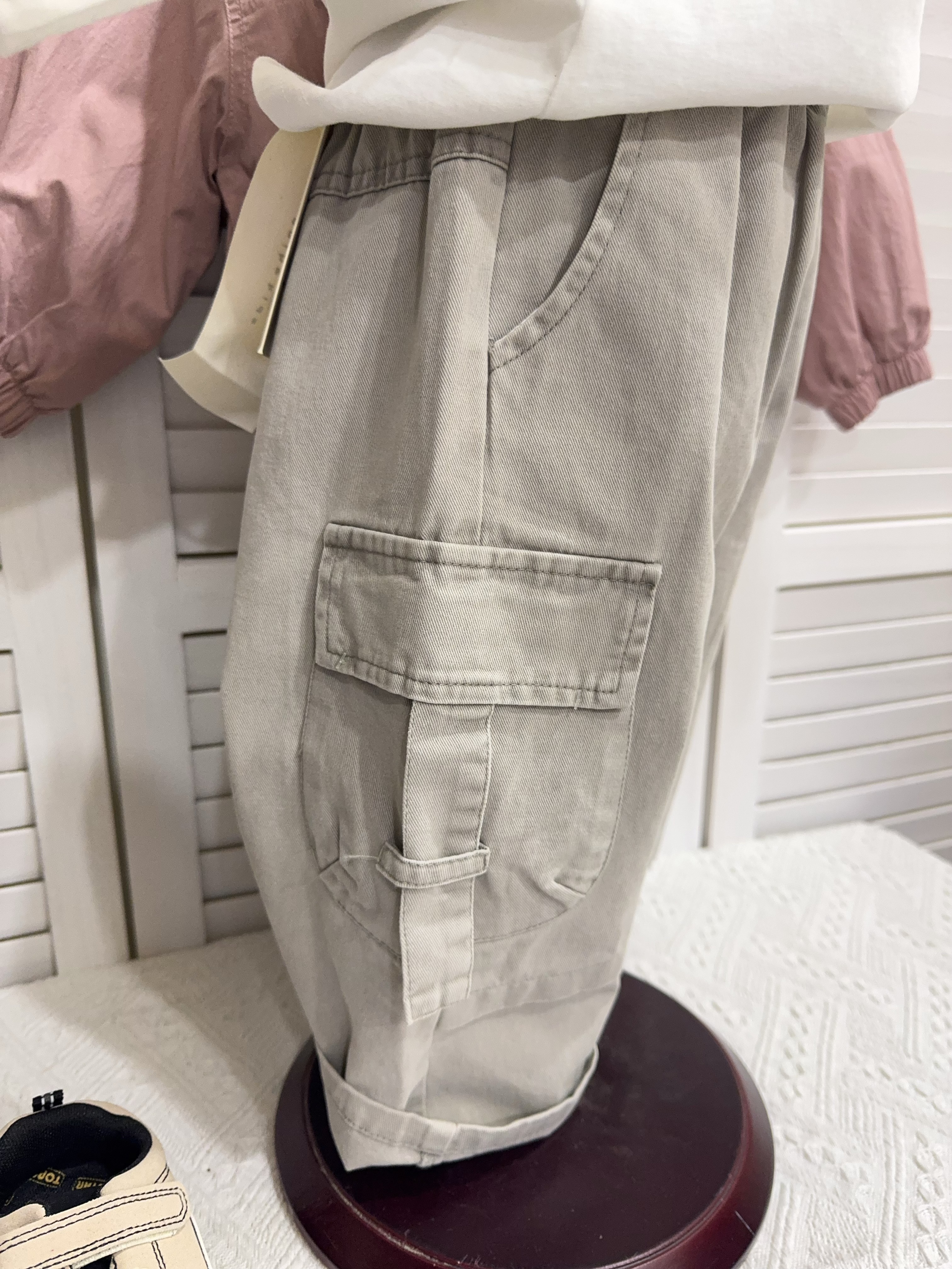 NH6379卡其大口袋工裝褲c142