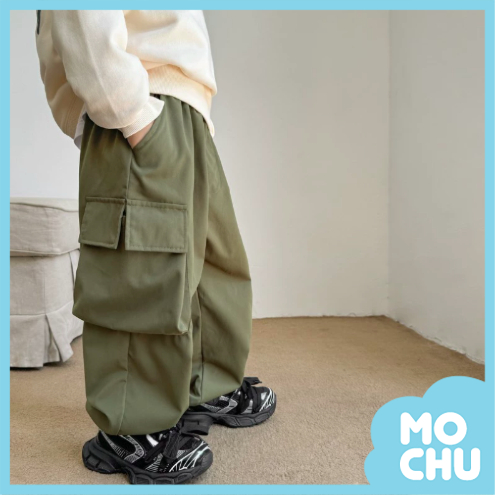 立體大口袋縮口工裝長褲(二色)