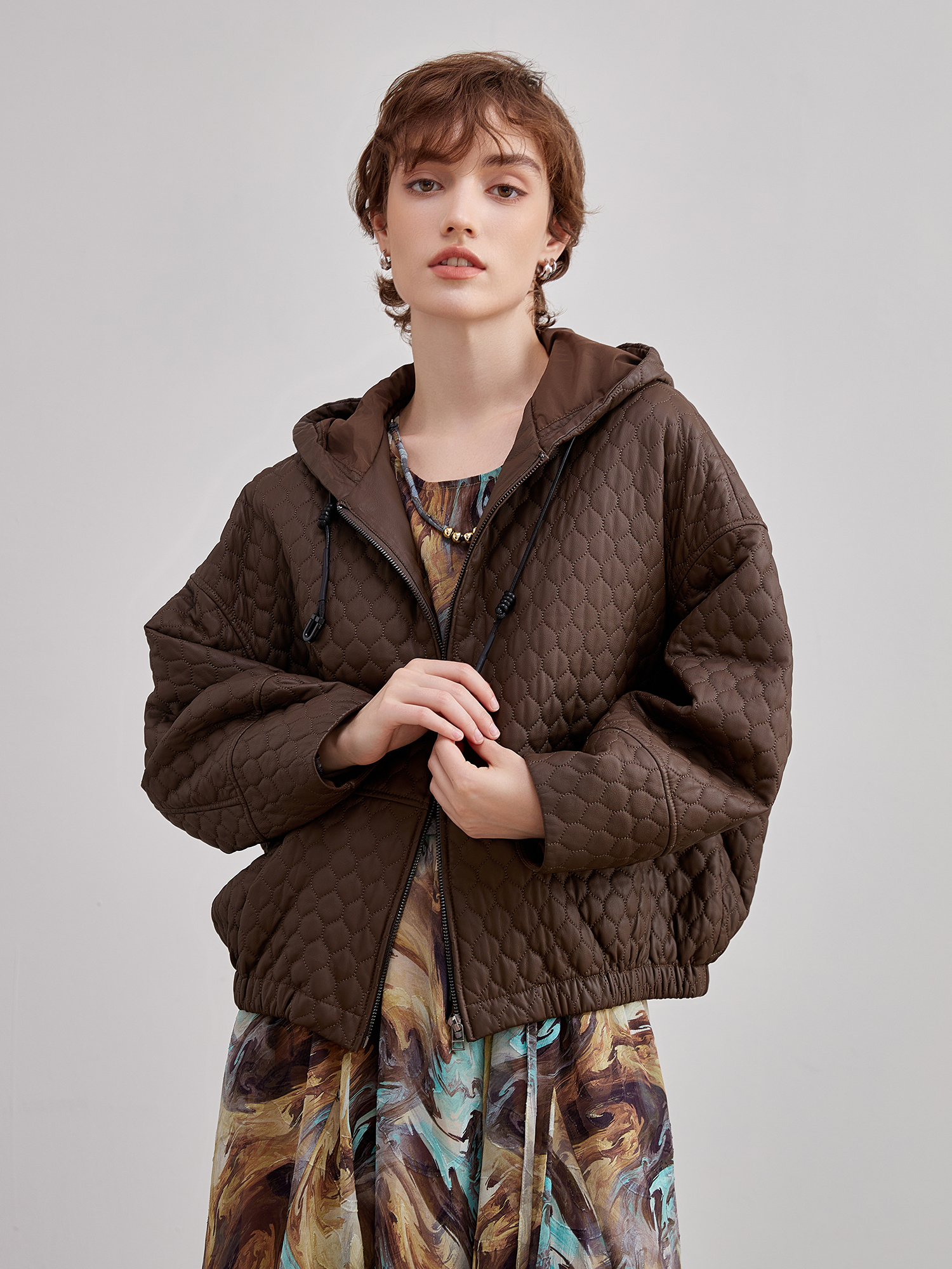 mi-tu 闊版格紋外套