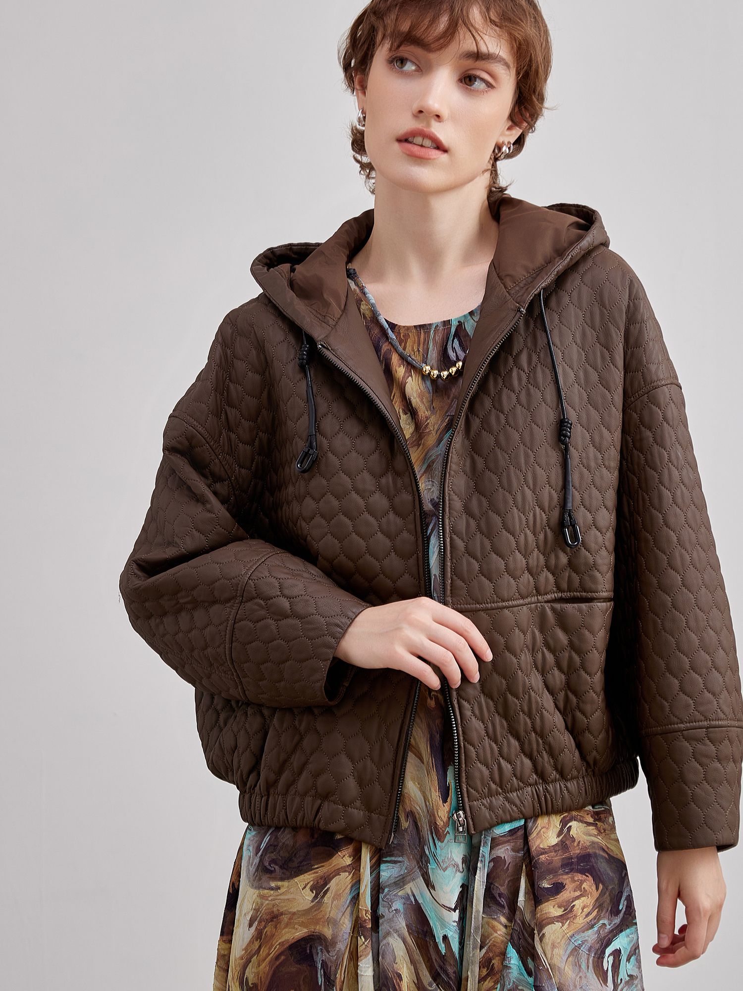 mi-tu 闊版格紋外套