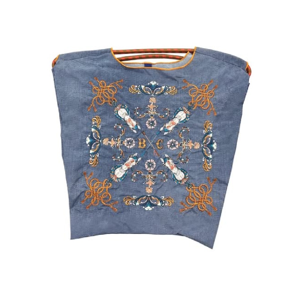 Ball＆Chain 刺繡環保購物袋 M號 - 丹寧藍 (30106877)