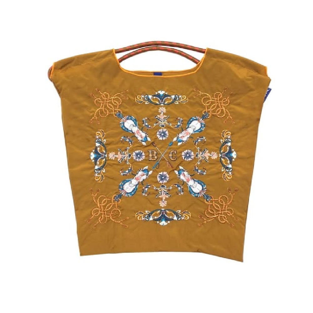 Ball＆Chain 刺繡環保購物袋 M號 - 駱駝色 (301068108)