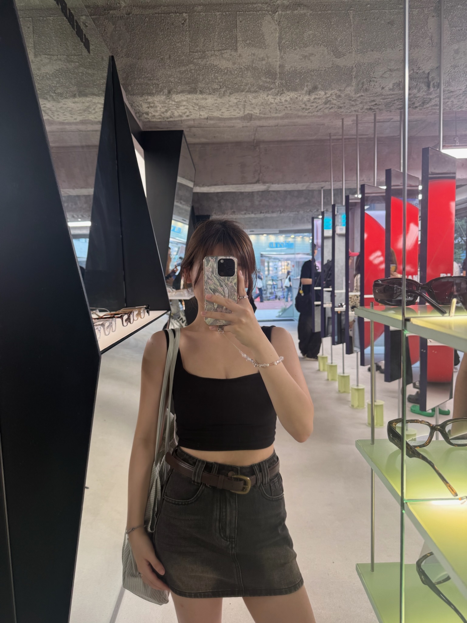 Vintage Denim Mini Skirt (with belt!)