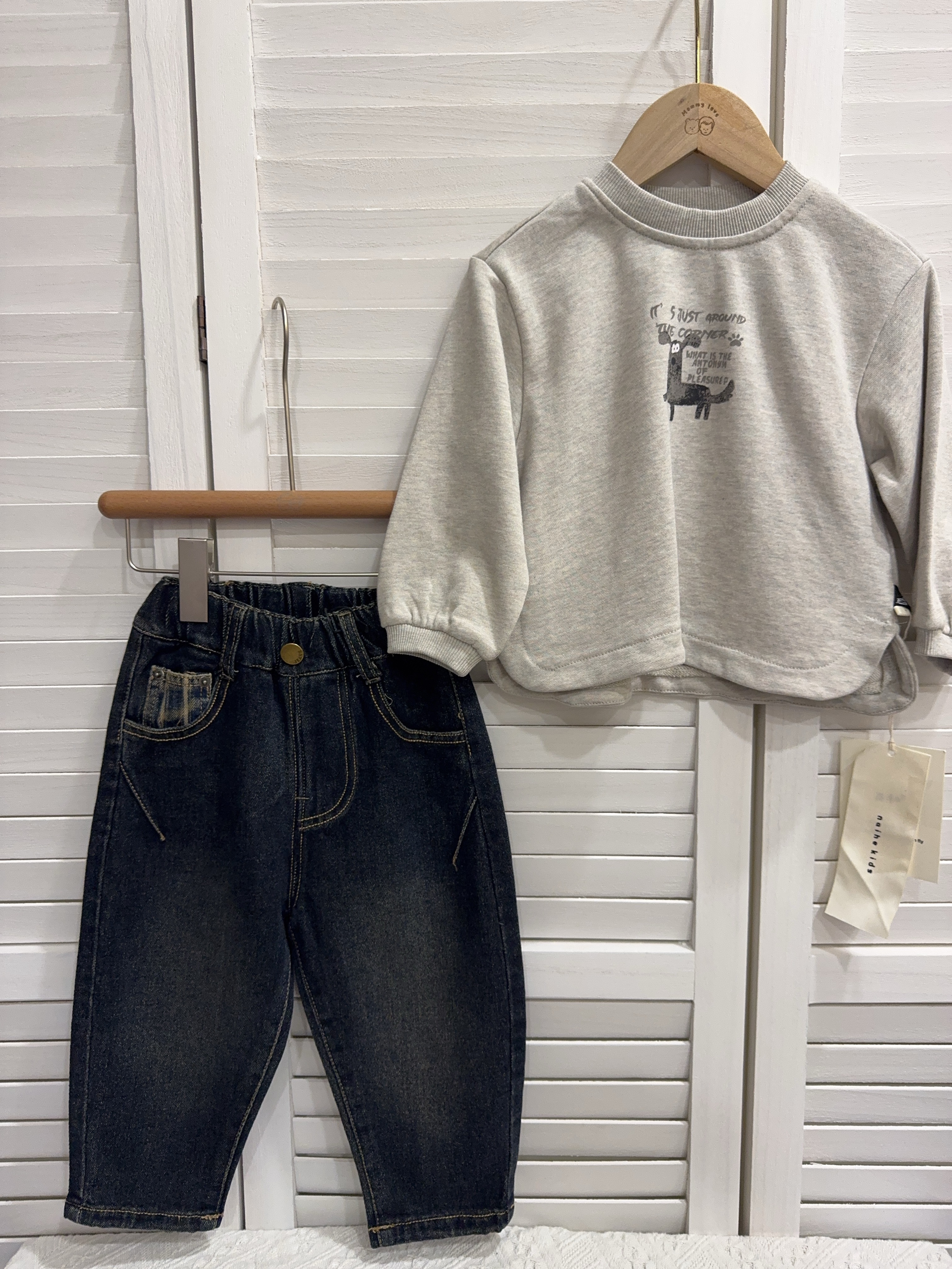 a2581口袋條紋牛仔褲