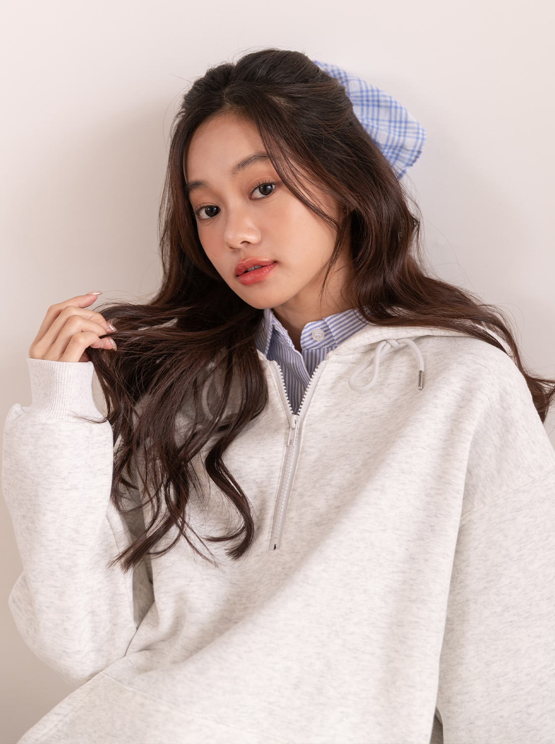 【期間限定】厚刷內磨毛開襟連帽TEE