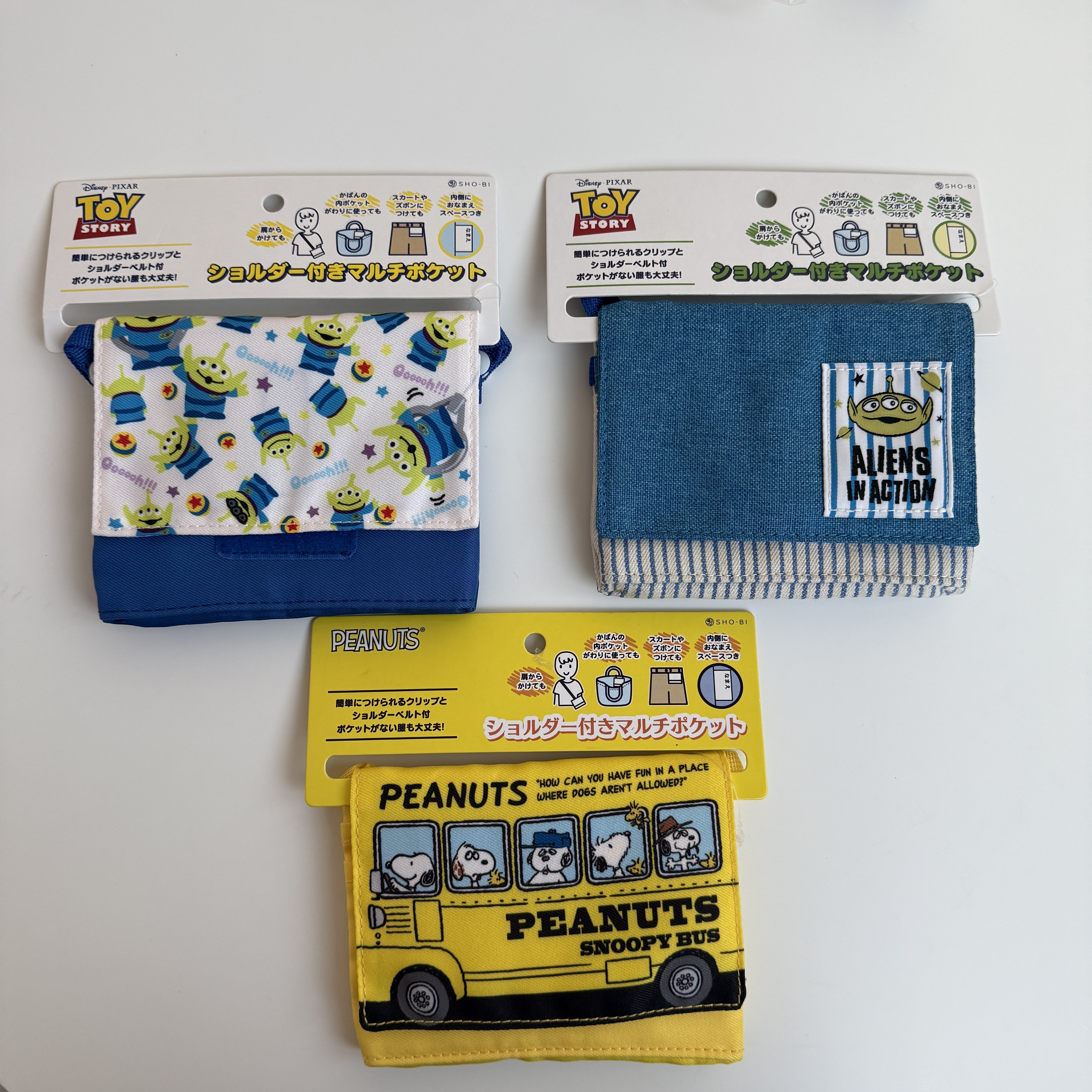 現貨┃Disney 東京迪士尼 三眼怪 史努比 多功能 多口袋 可夾式 側背包 小包