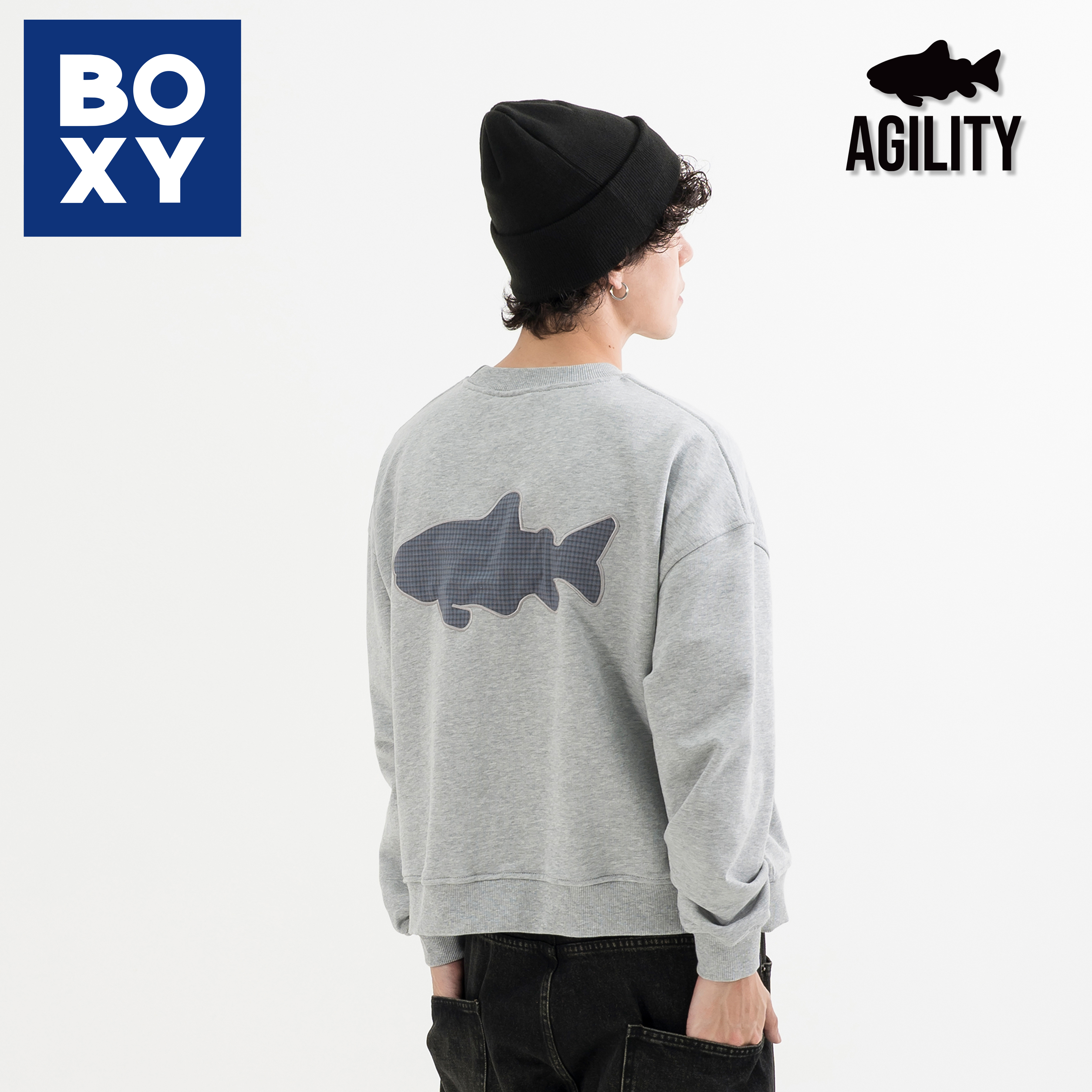 AGILITY Boxy Embroidered Sweater 寬短 刺繡大學Tee [SW01]