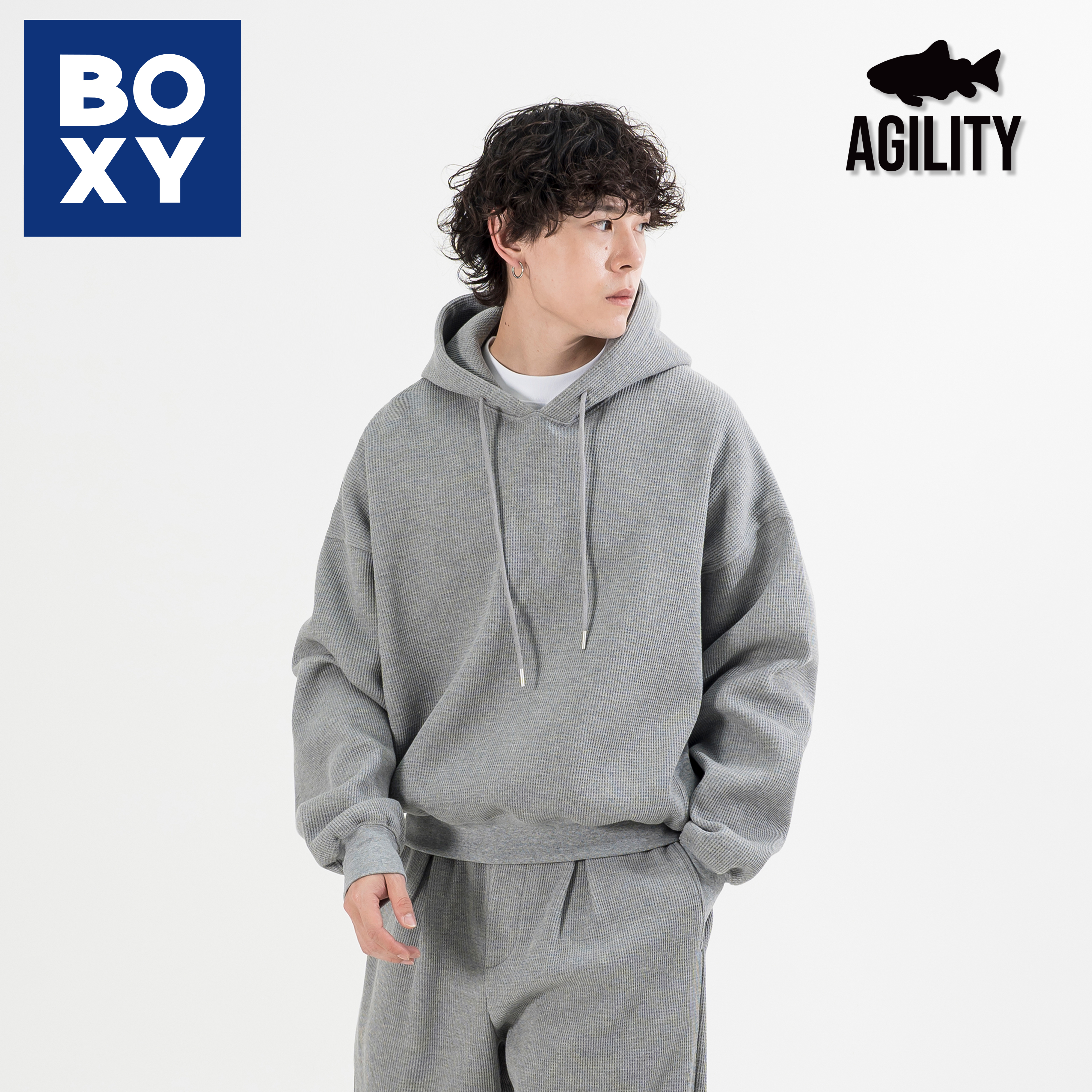 AGILITY Boxy Waffle Hoodie 寬短版型 華夫格帽Tee [WH3]