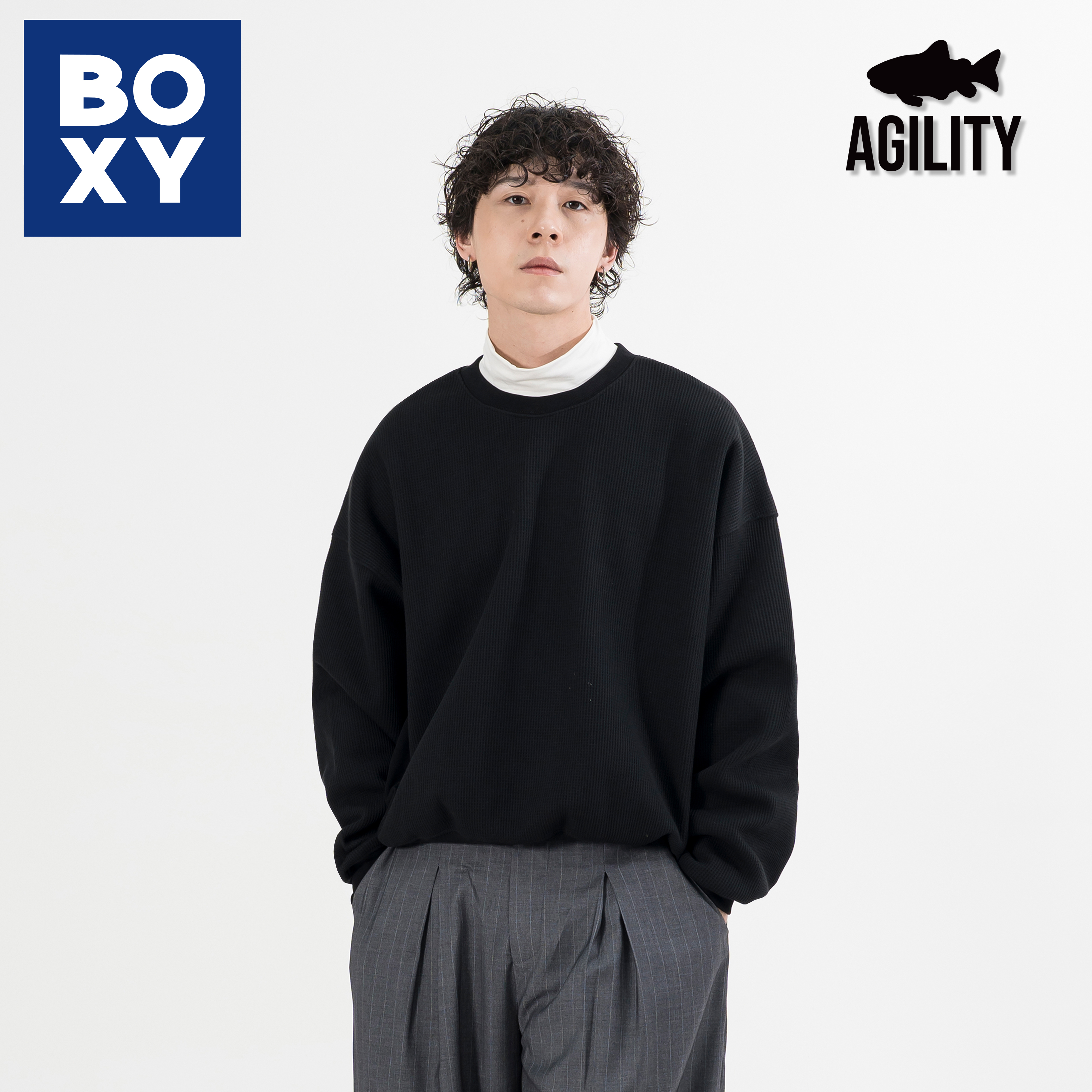 AGILITY Boxy Waffle Sweater 寬短版型 華夫格大學Tee [WS3]