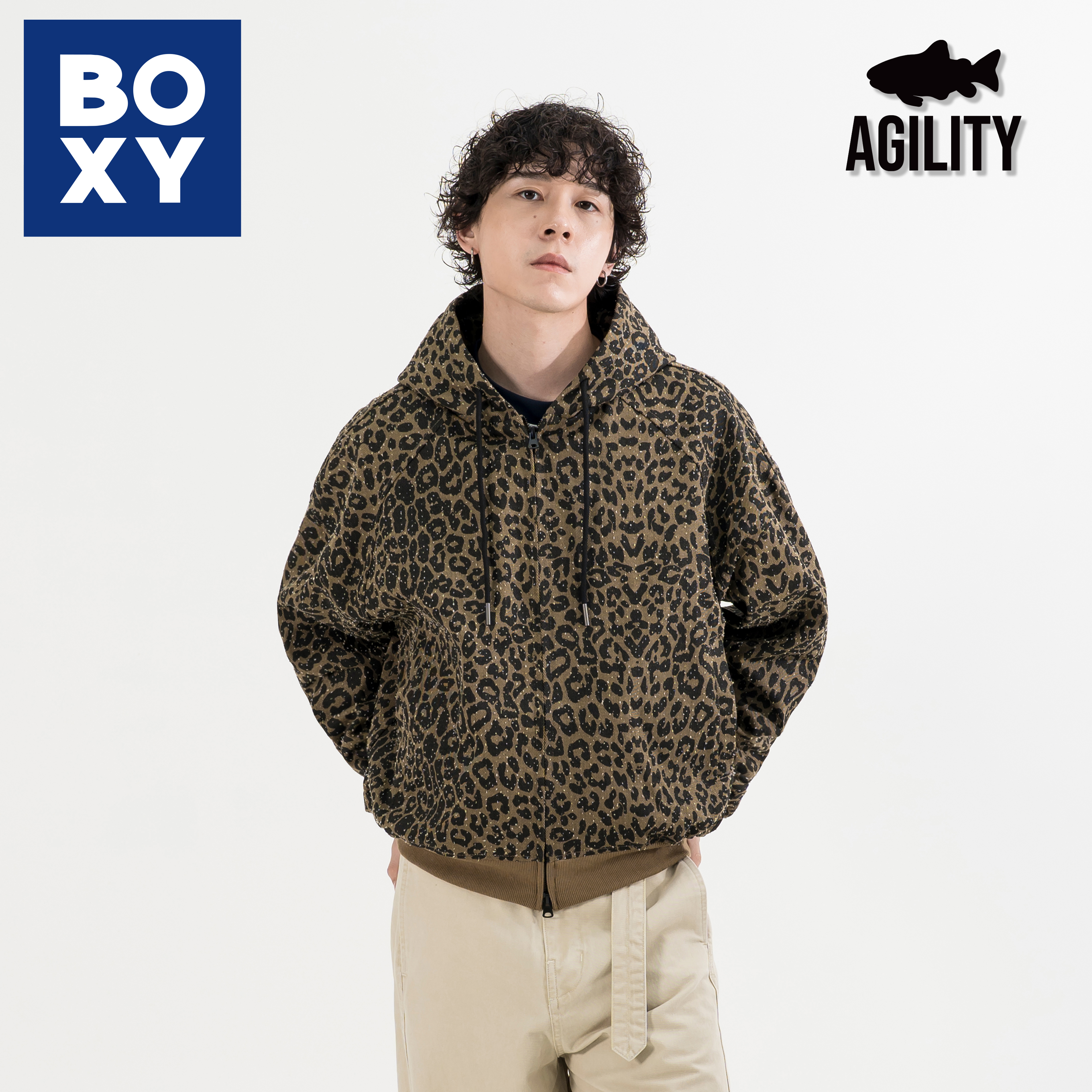 AGILITY Leopard Print Zip Hoodie 豹紋 連帽外套 [HL88]