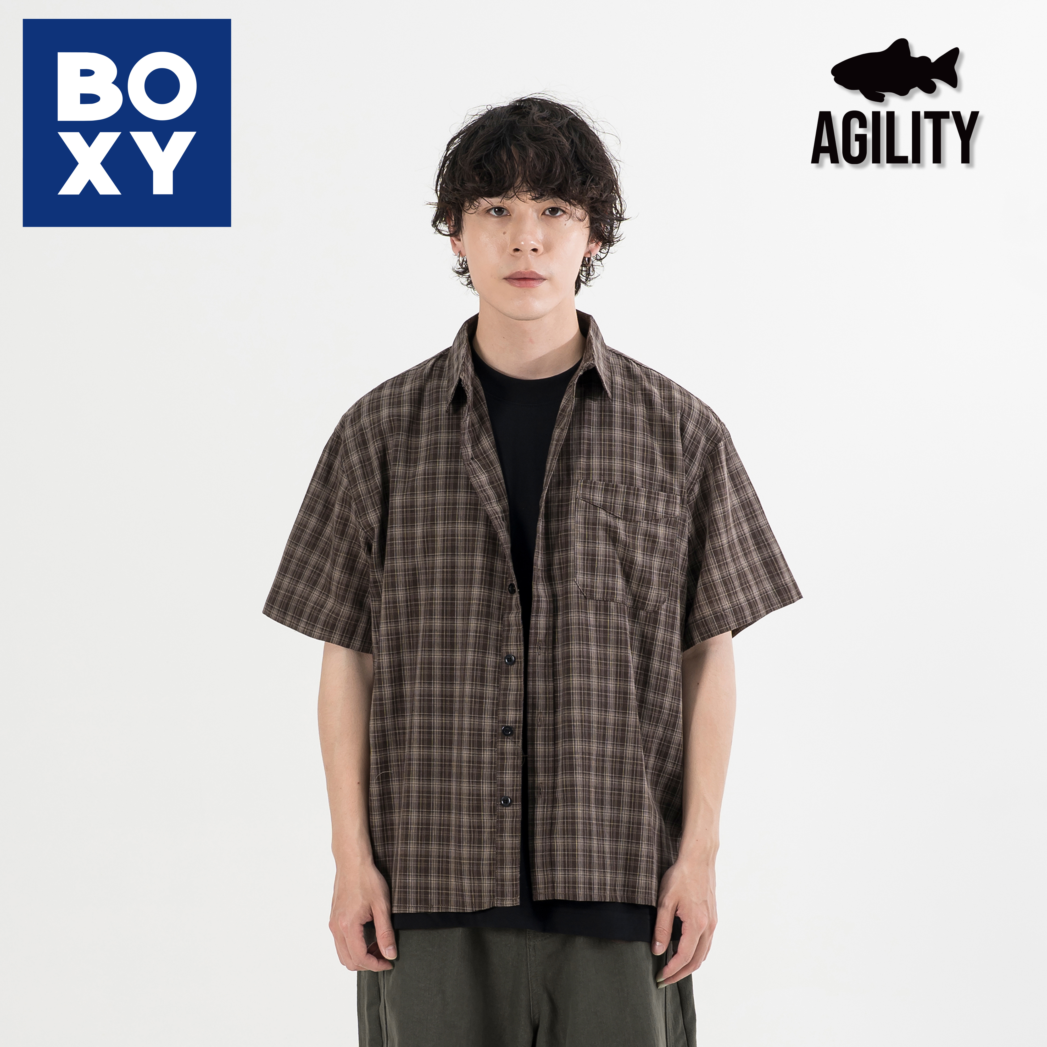 AGILITY Boxy Fit Check Shirt 寬短版型 格紋 短袖襯衫 [SS-N07]