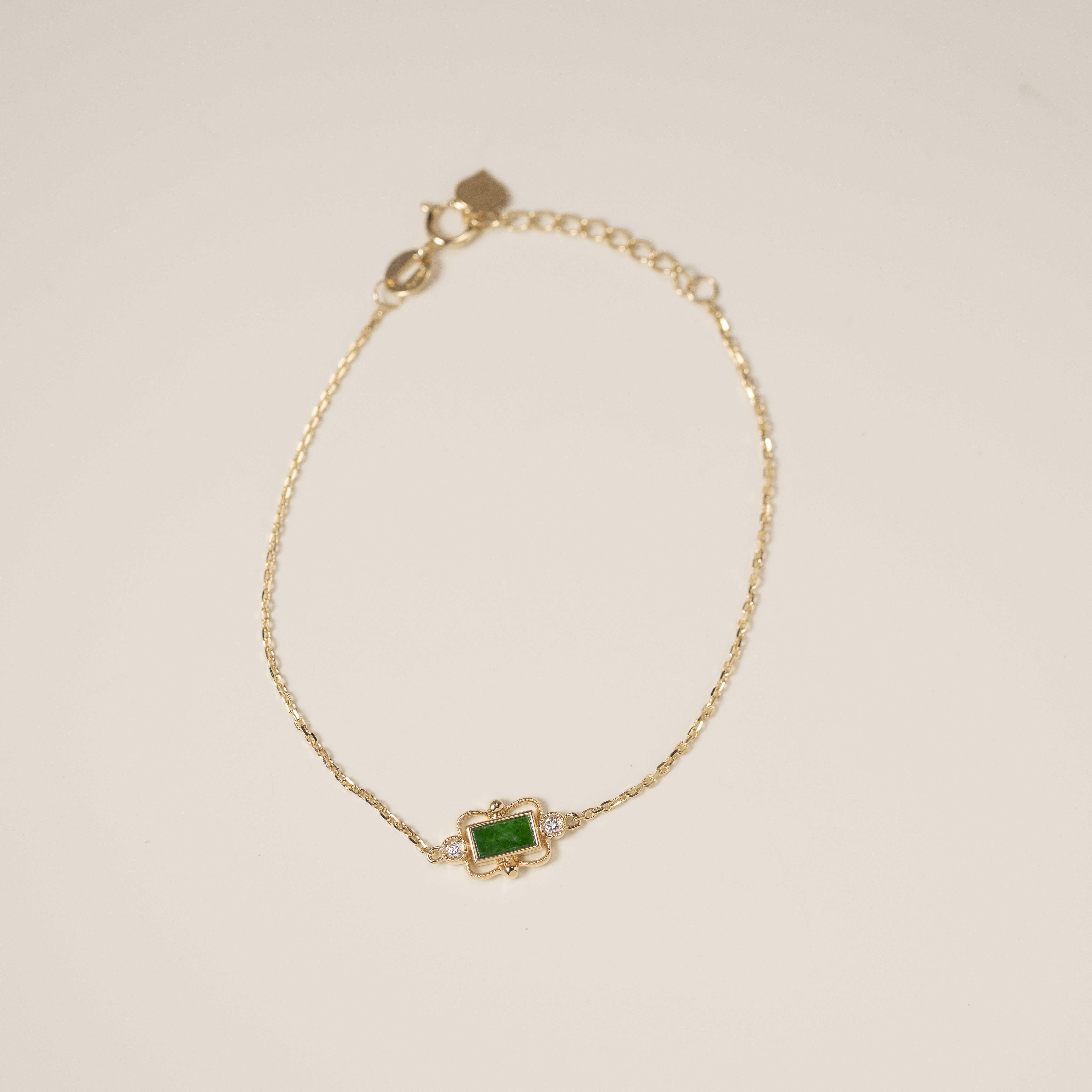 18K Natural Jade Diamond Bracelet