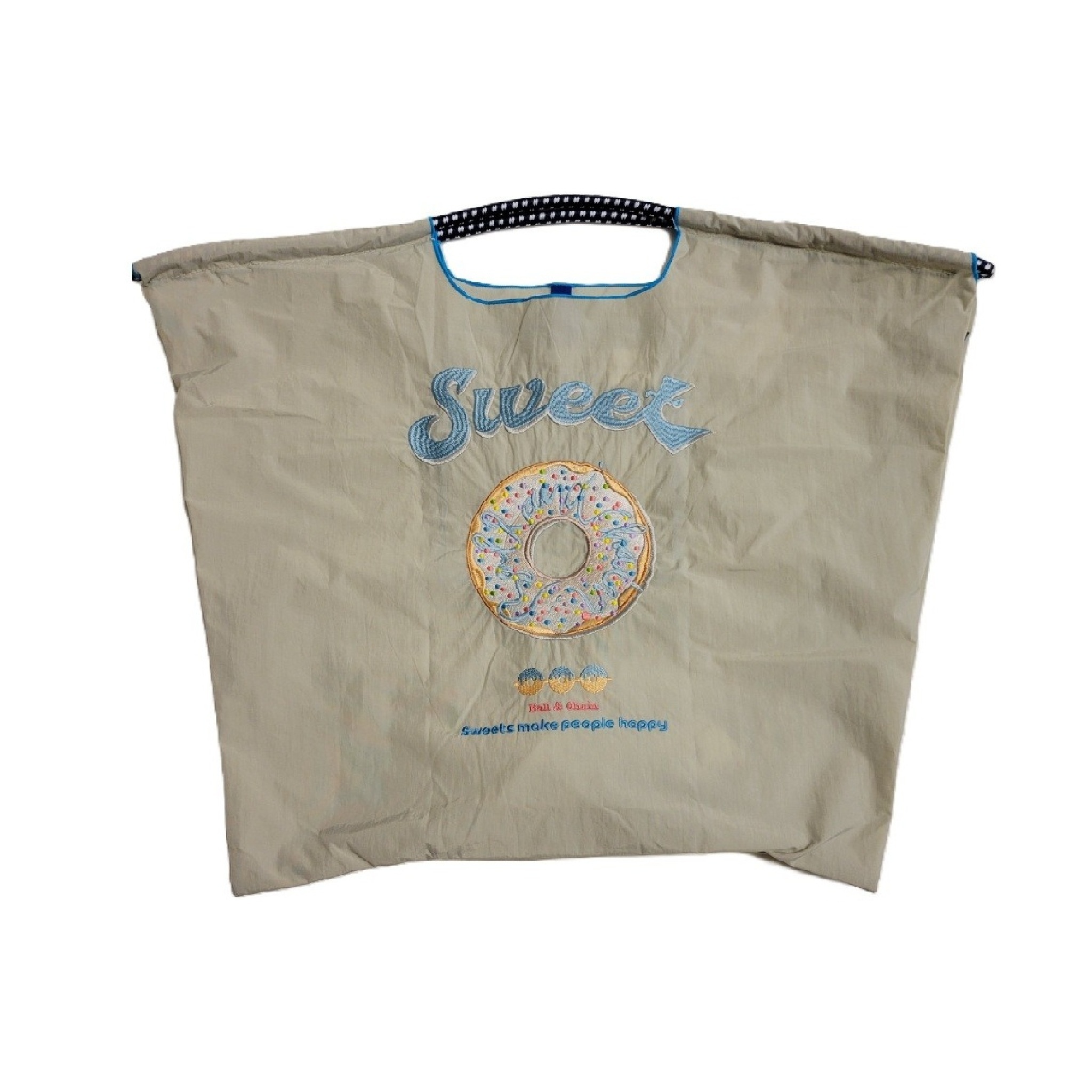 Ball＆Chain 刺繡環保購物袋 L號 - 淺灰 (30113127)