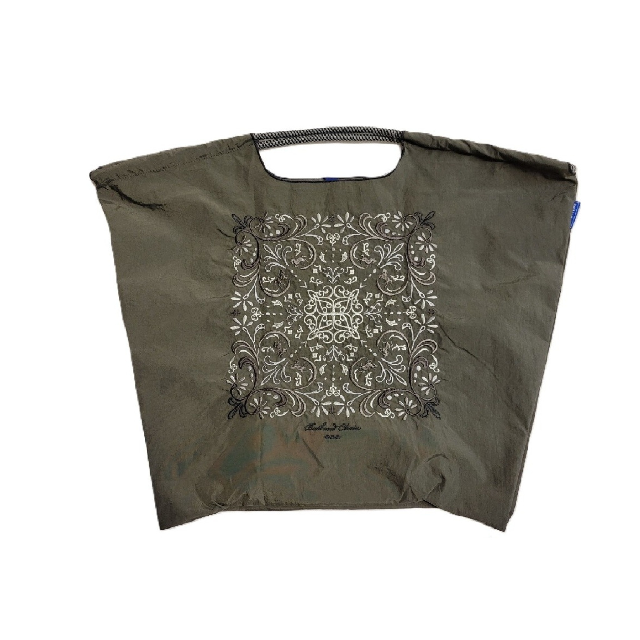 Ball＆Chain 刺繡環保購物袋 L號 - 灰 (30112561)