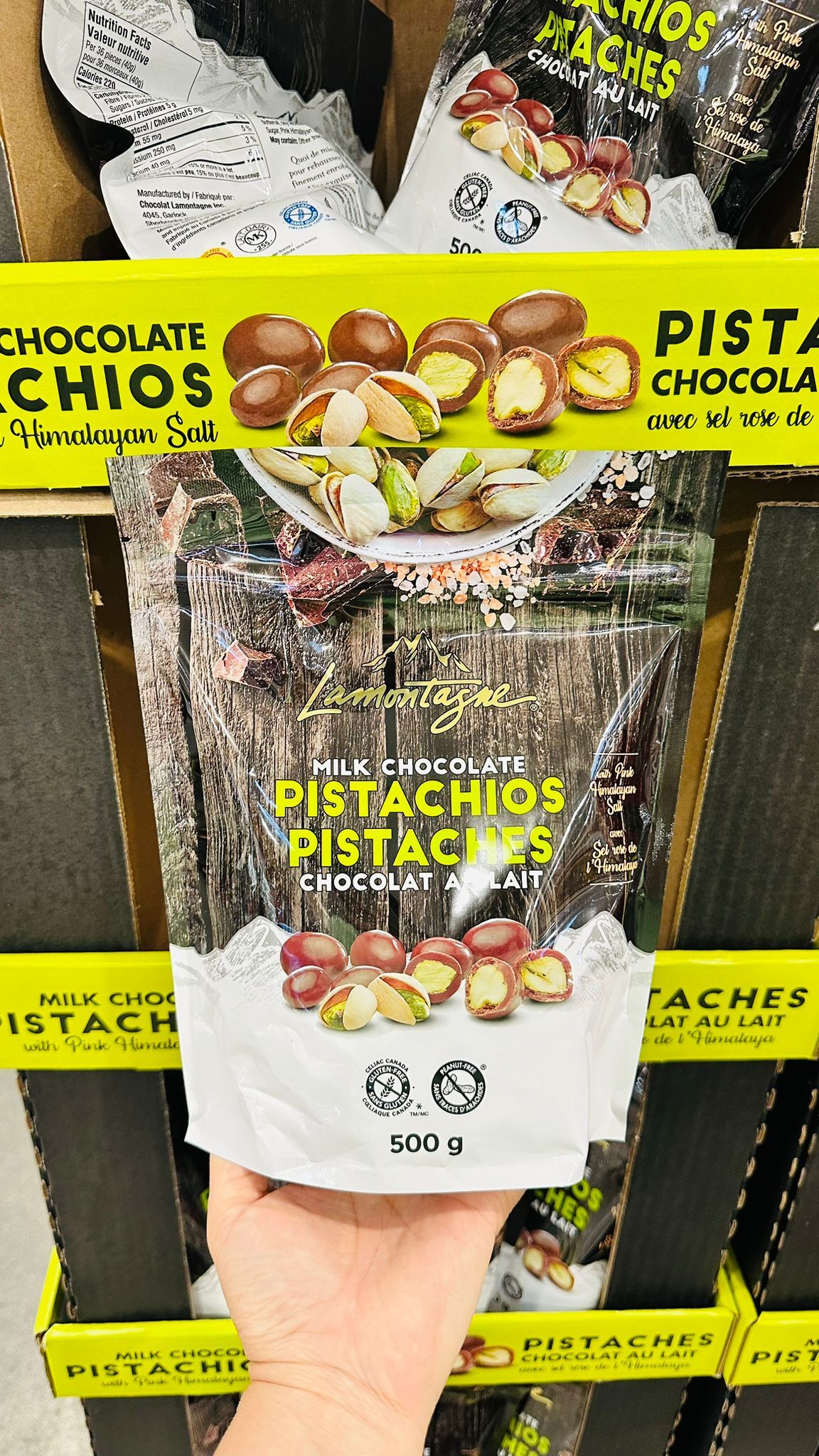 加拿大Lamontagne Milk Chocolate Pistachios喜馬拉雅鹽牛奶 開心果朱古力500g