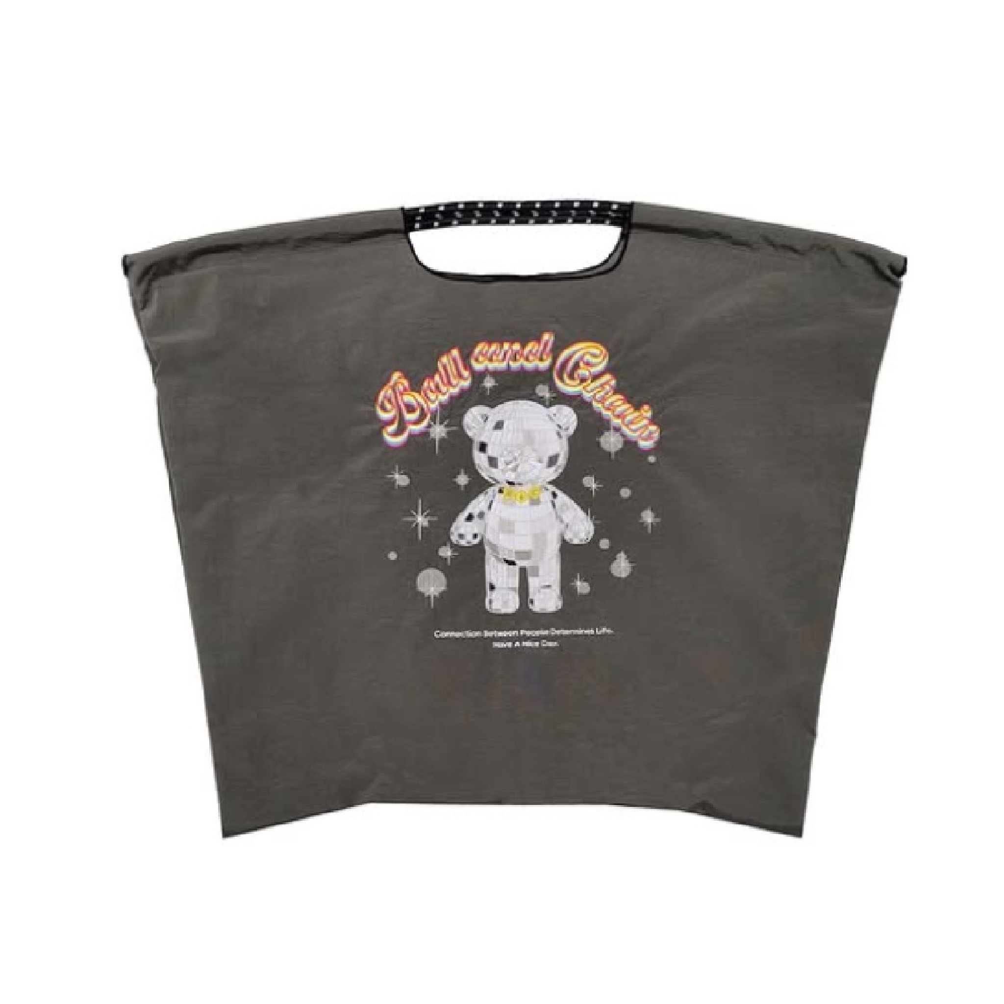 Ball＆Chain 刺繡環保購物袋 L號 - 灰 (30116561)