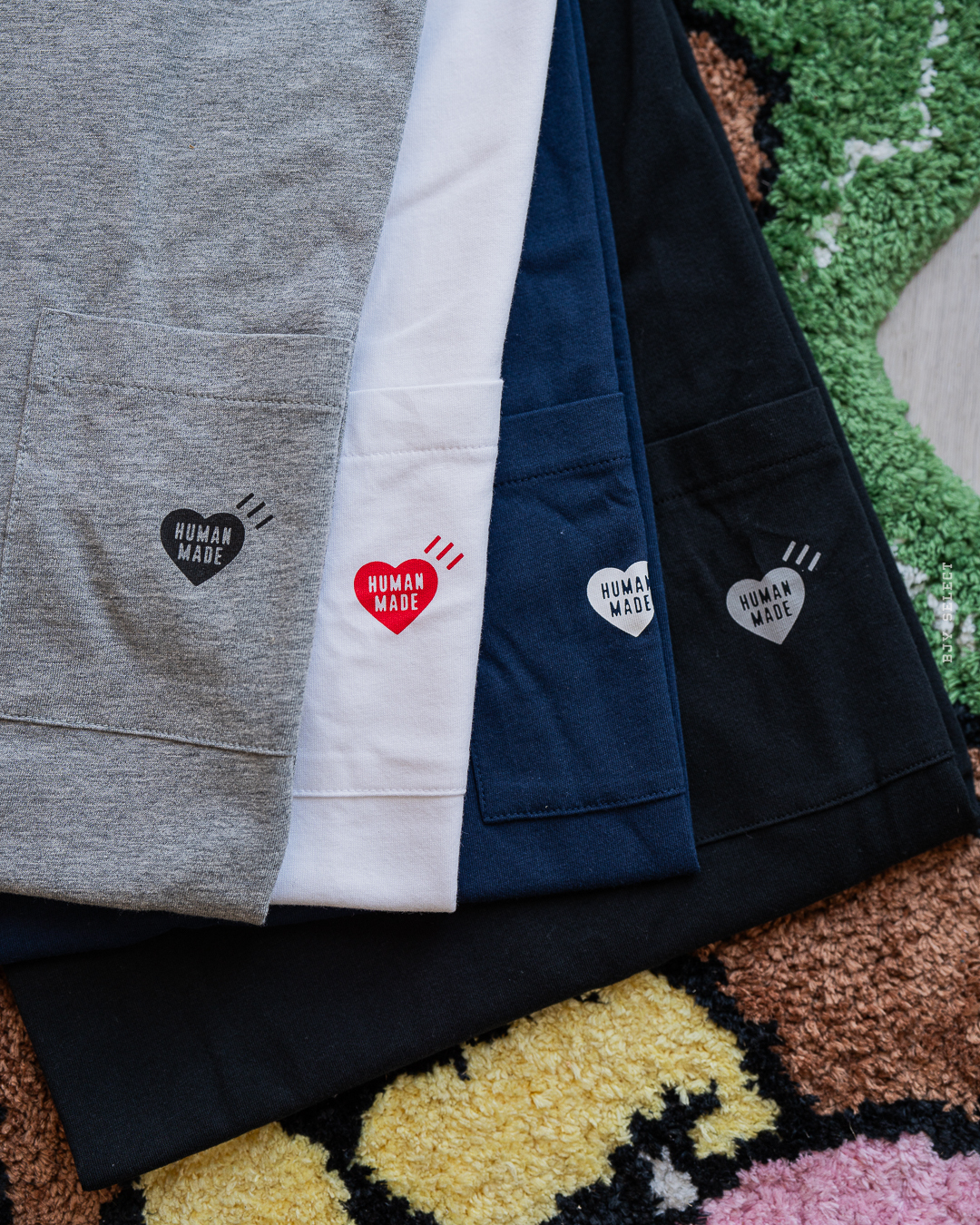 #現貨 HUMAN MADE 經典 愛心印花 口袋短踢 單件  四色