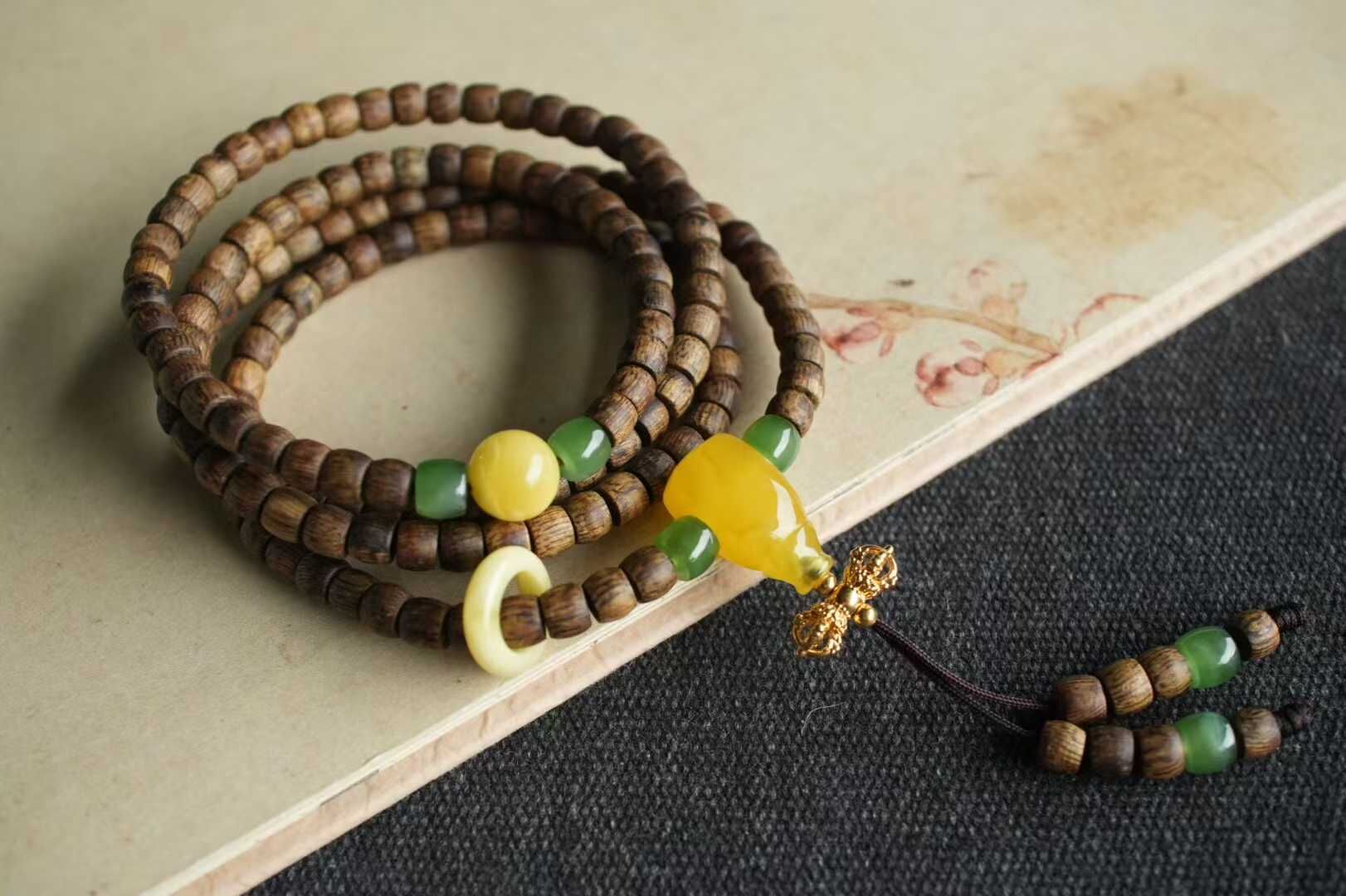 923426 和田玉奇楠沉香項鏈手鏈兩用款 (4.5-5mm直徑)