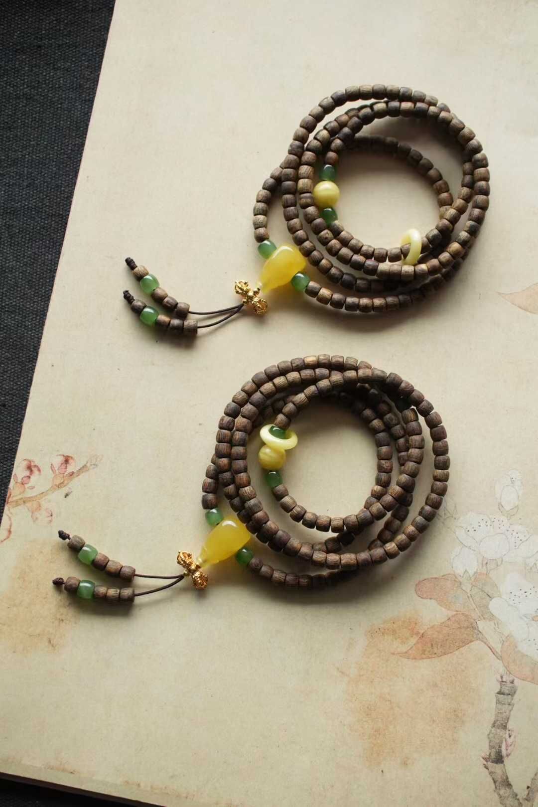 923426 和田玉奇楠沉香項鏈手鏈兩用款 (4.5-5mm直徑)