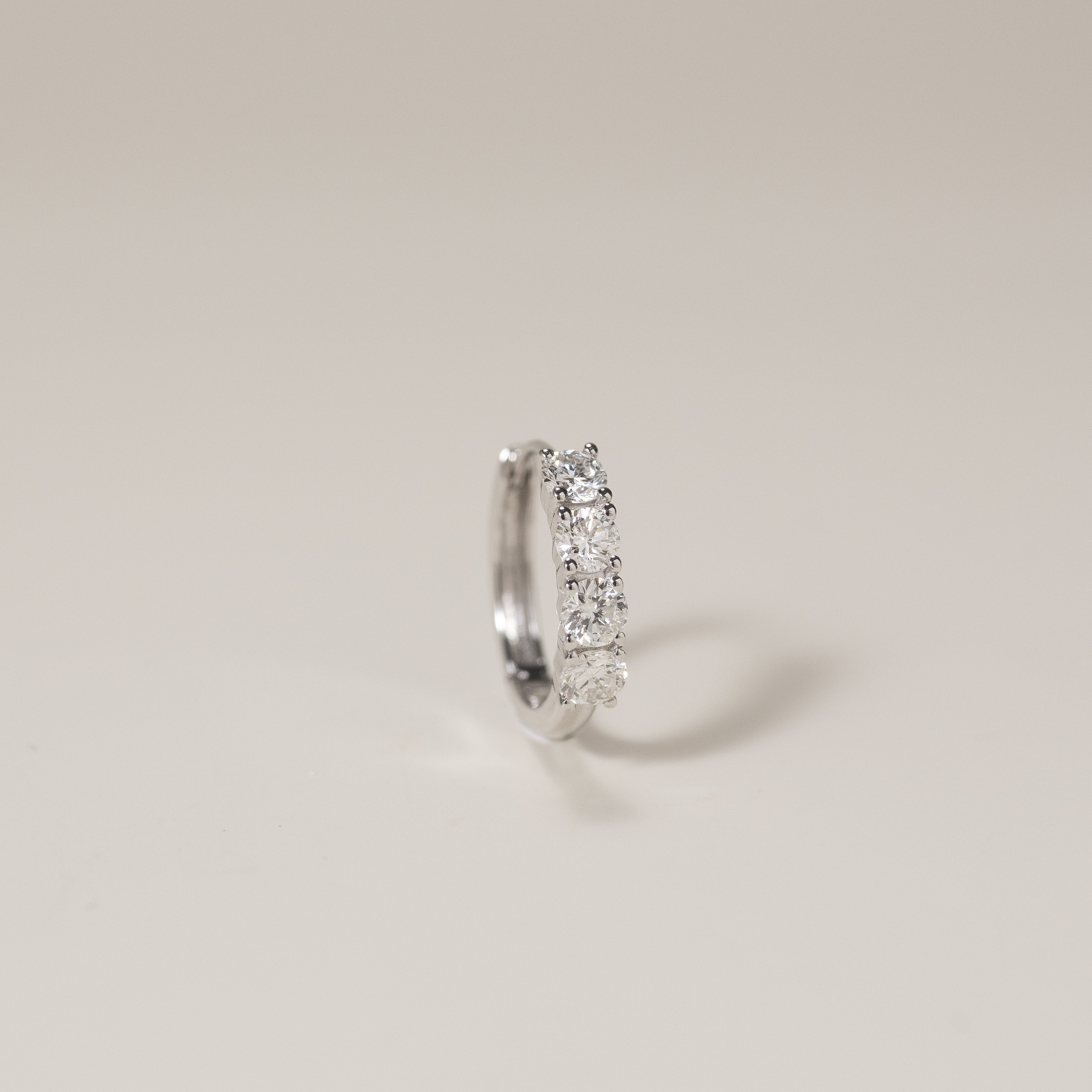 18K 9mm Single pc Diamond Hoop Earring