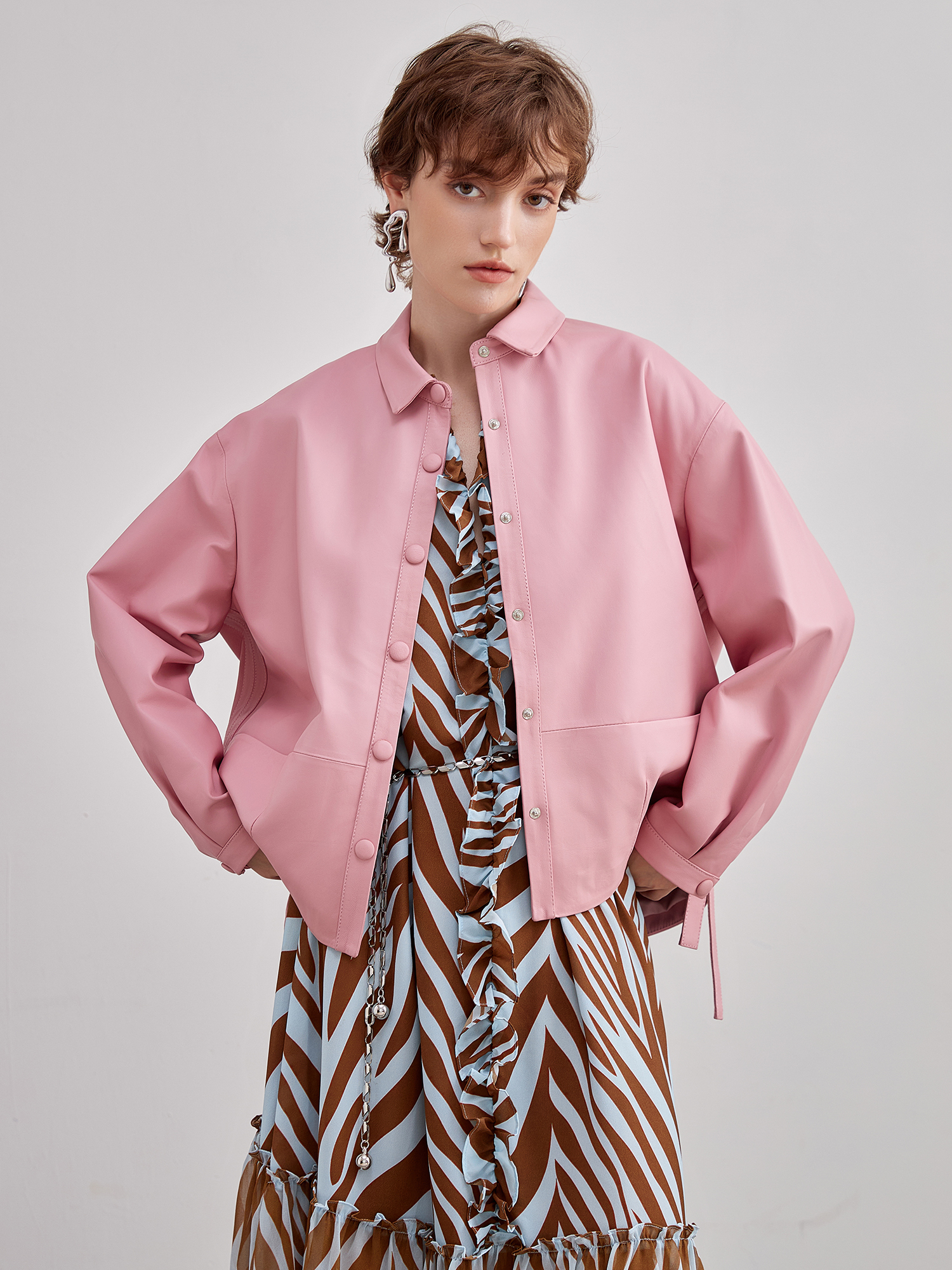 mi-tu 闊版皮衣外套