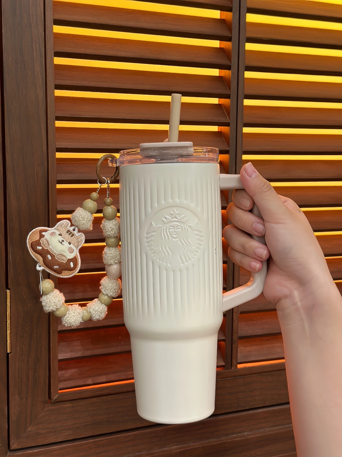 STARBUCKS 星巴克 小熊 栗子 冰壩杯（贈掛飾配件）