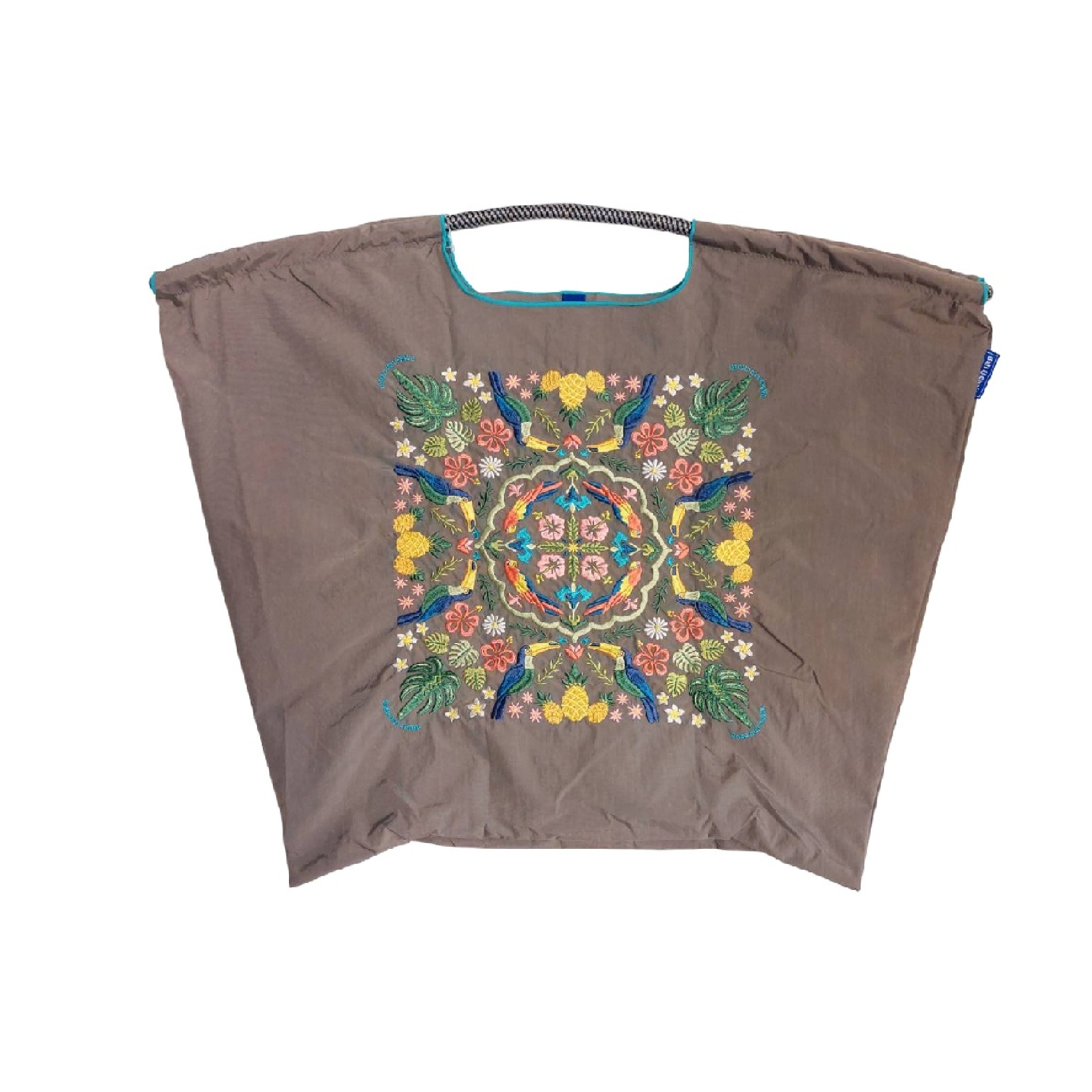 Ball＆Chain 刺繡環保購物袋 L號 - 灰 (30116285)