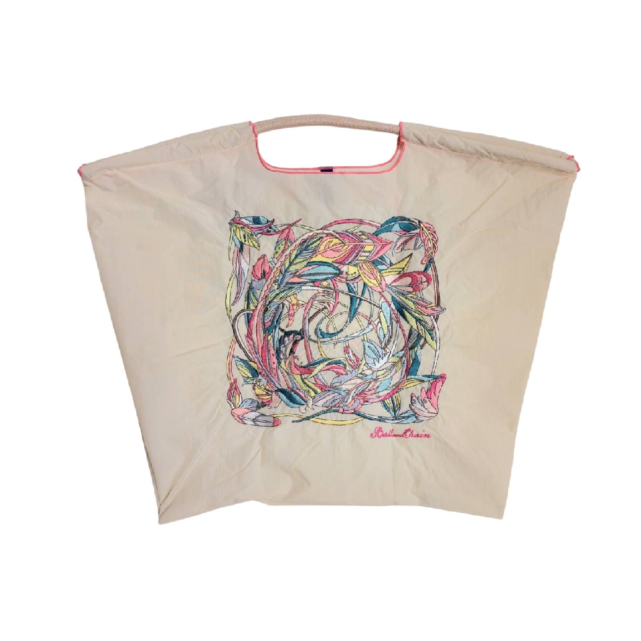 Ball＆Chain 刺繡環保購物袋 L號 - 米白 (30116422)