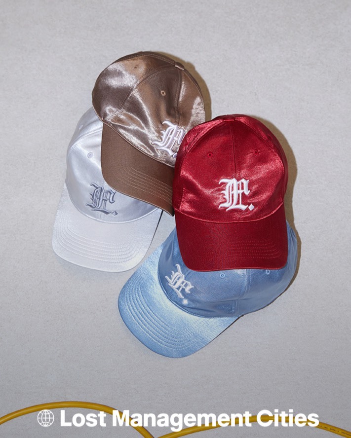 【現貨】韓國代購 Jennie同款 LMC 歌德 字母 刺繡 緞面 帽子