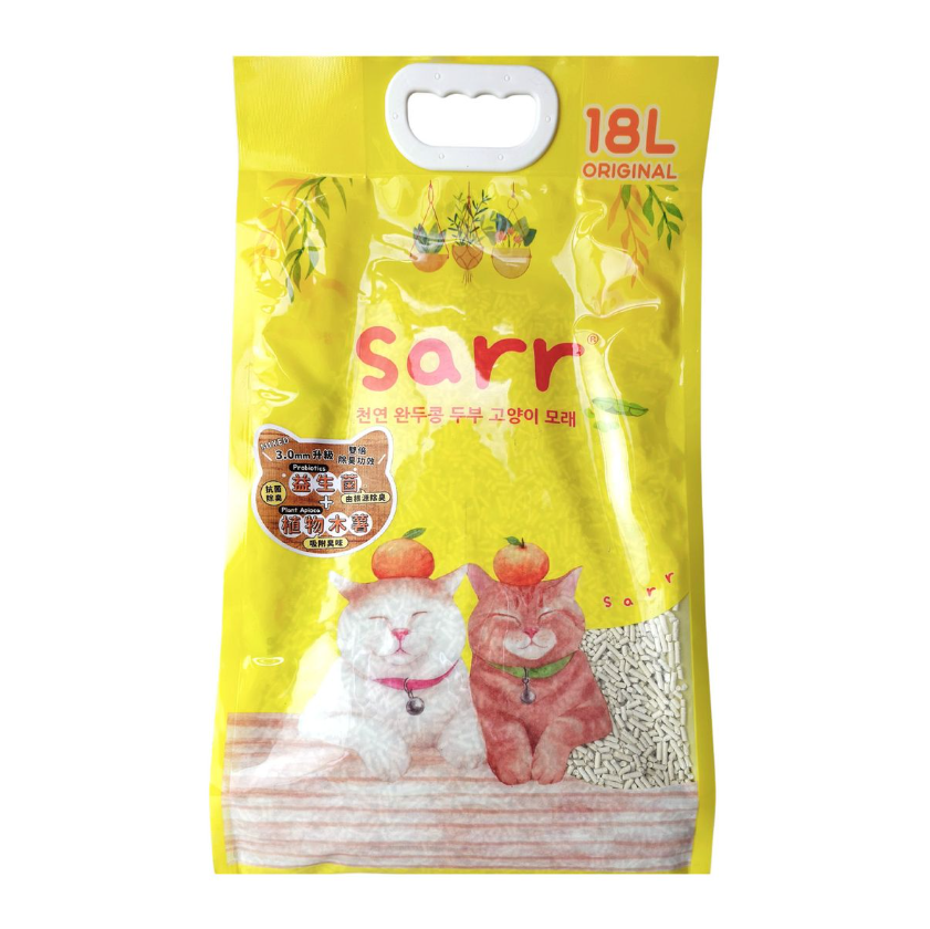 韓國SARR - 3.0mm「益生菌＋木薯」雙重消臭 混合豌豆 豆腐貓砂 18L [升級配方]