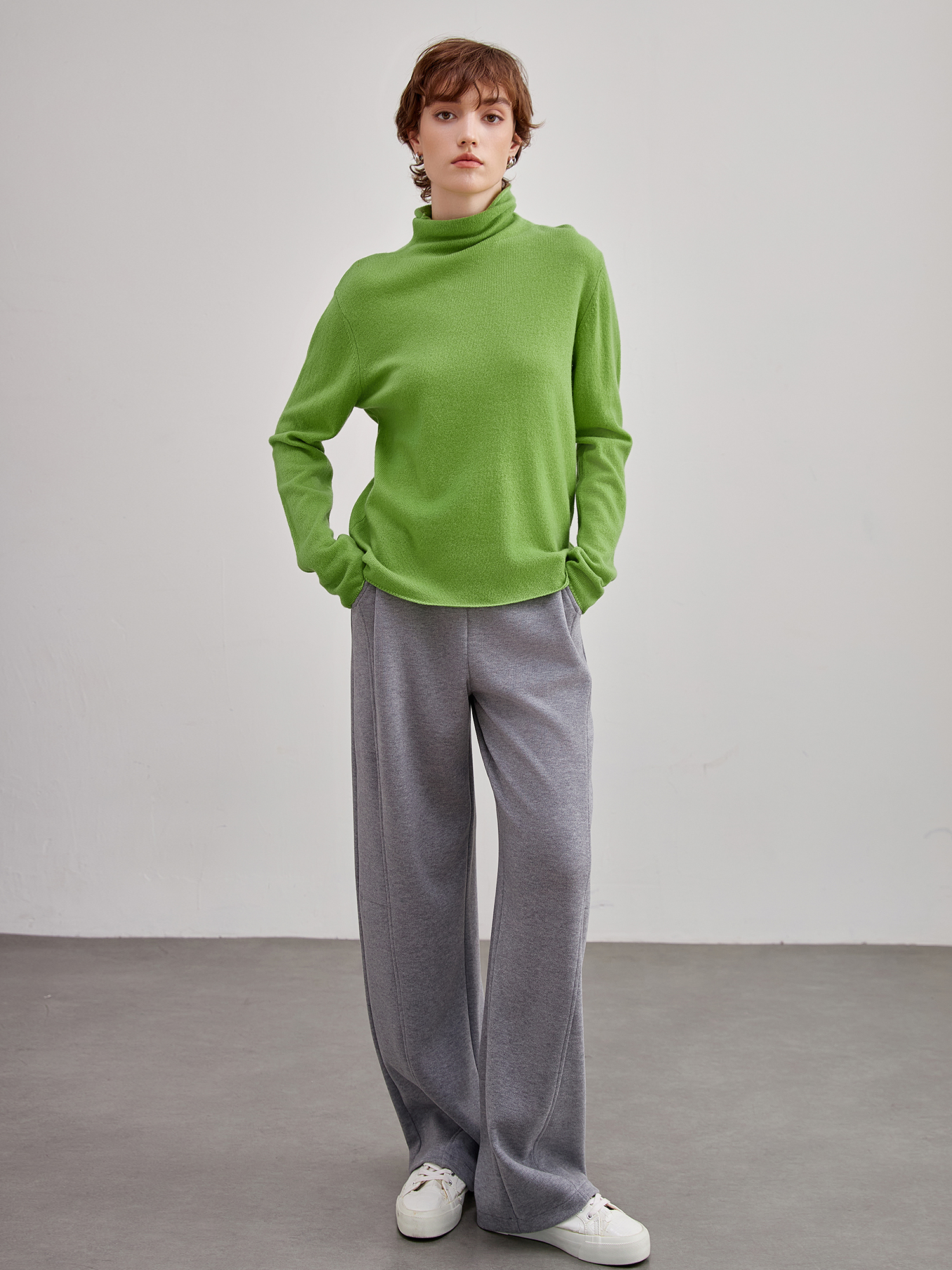 mi-tu抽绳休闲阔腿裤