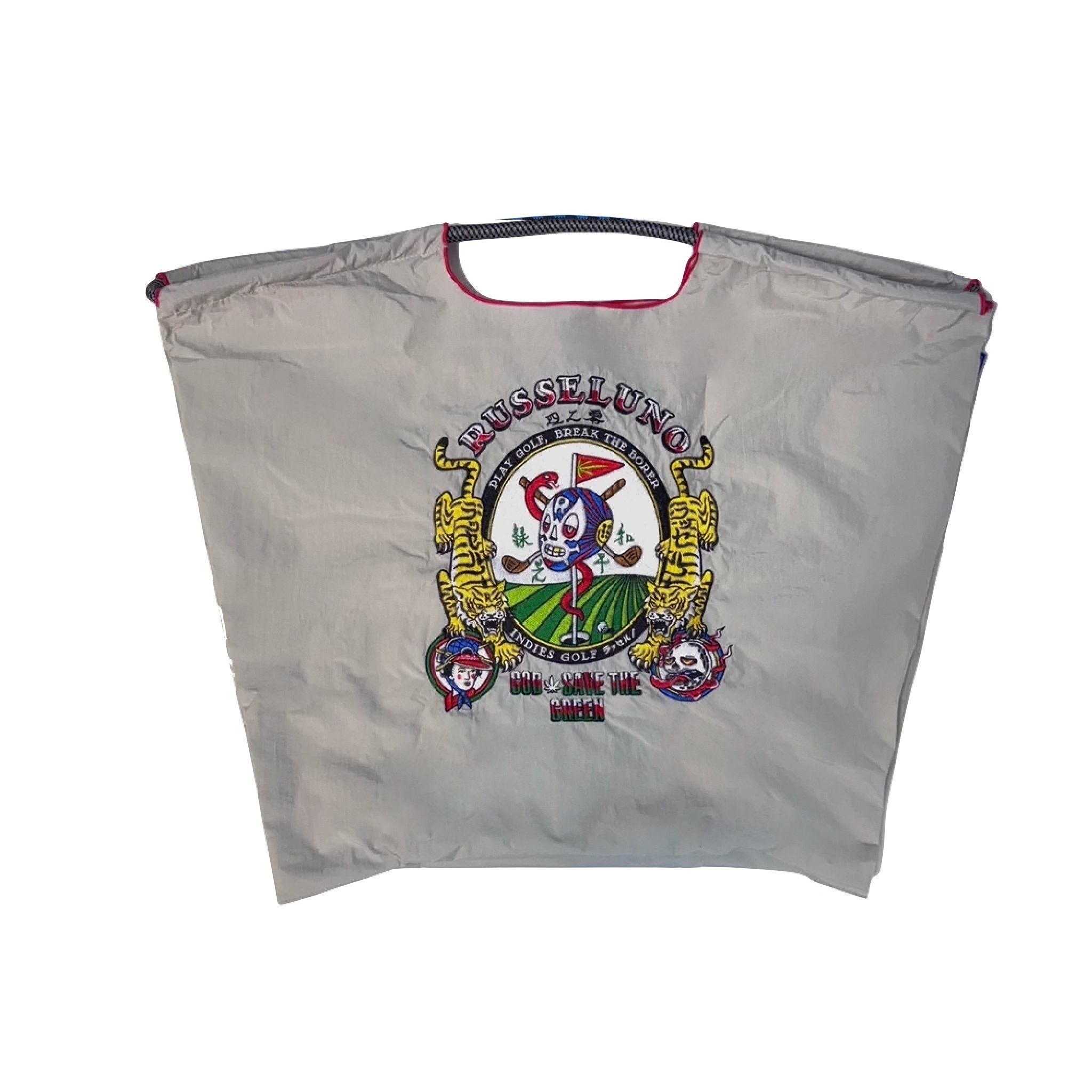 Ball＆Chain 刺繡環保購物袋 L號 - 淺灰 (32010284)