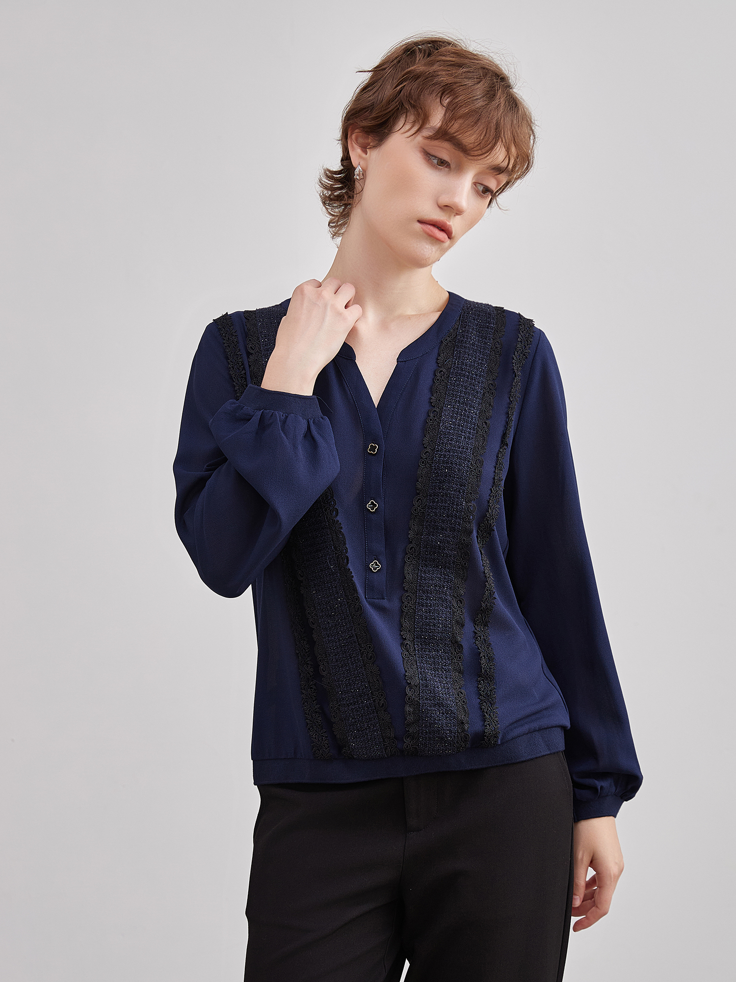 mi-tu V領闊版上衣