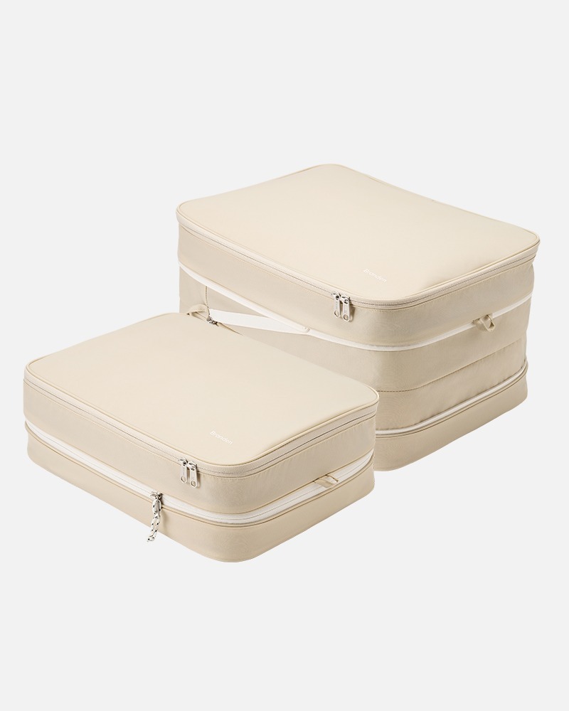 【OMZ x 好用包包 0331】[ZU11] Branden 壓縮收納袋第二代 [XL，淺米色]