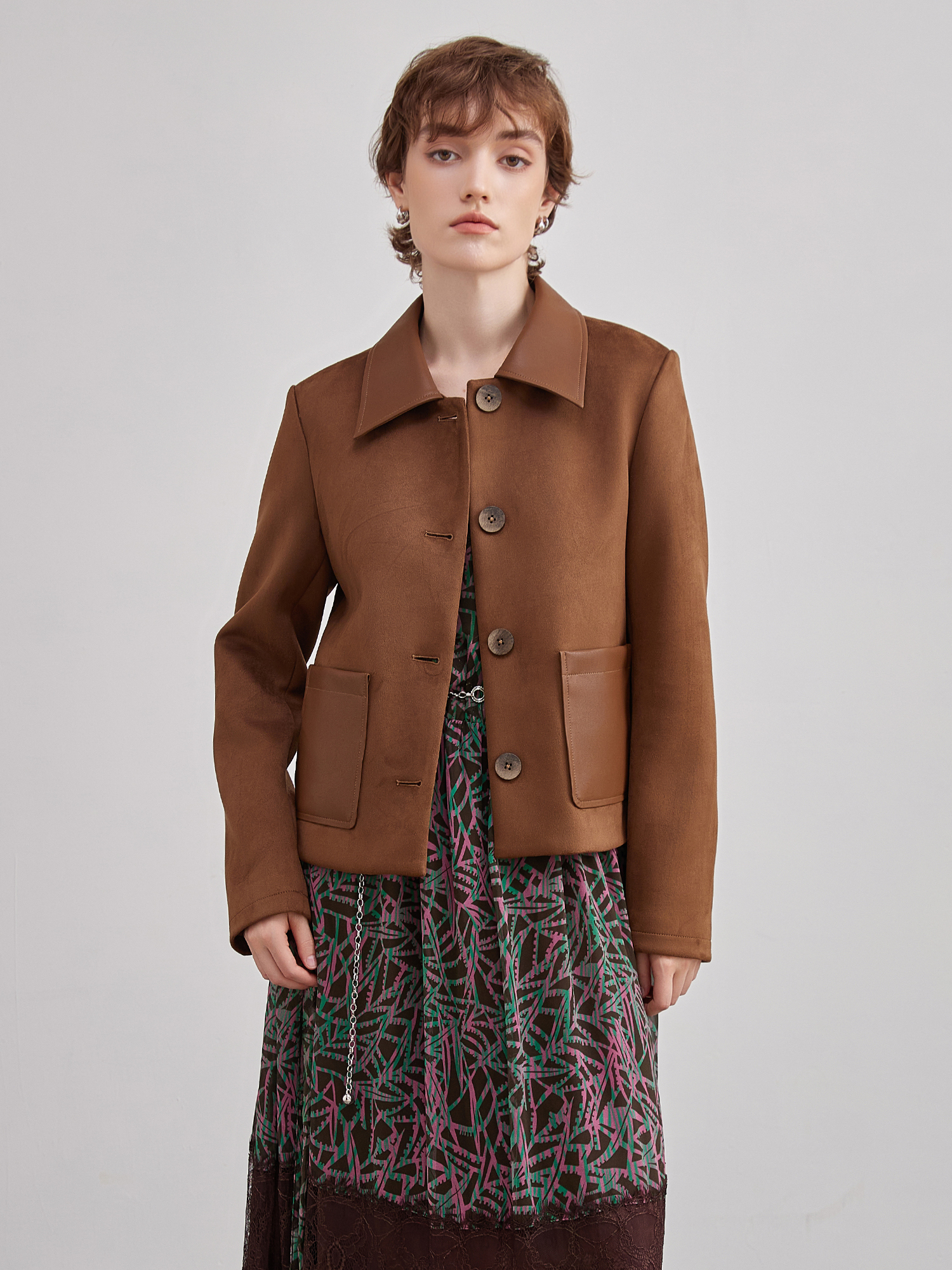 mi-tu 翻領西裝外套