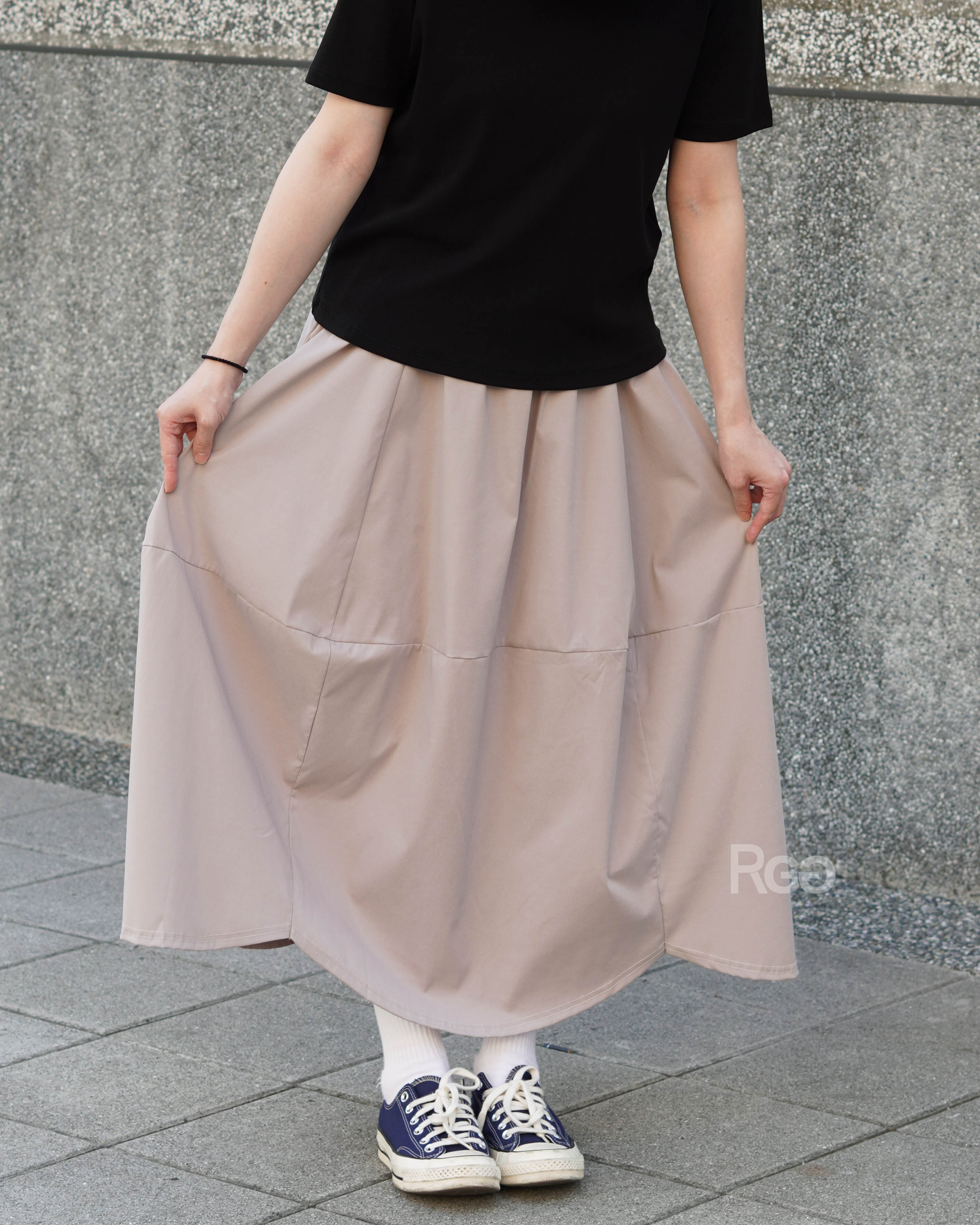 #25109 3M機能防潑水 花苞長裙