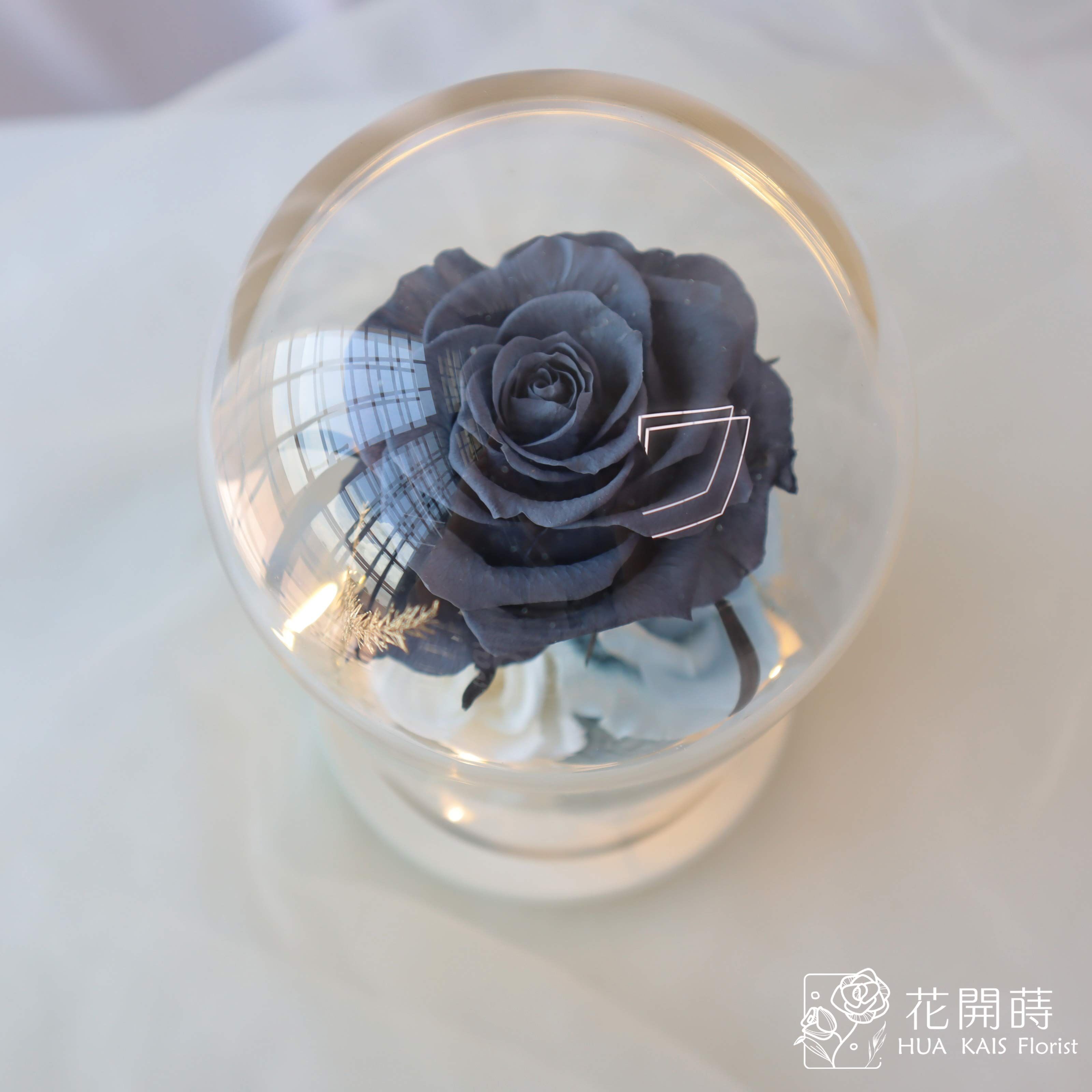 永生花玻璃罩|天使藍永生花盅|生日禮物|情人節禮物|企業送禮|空間布置|七夕禮物|母親節禮物|儀式感|紀念日