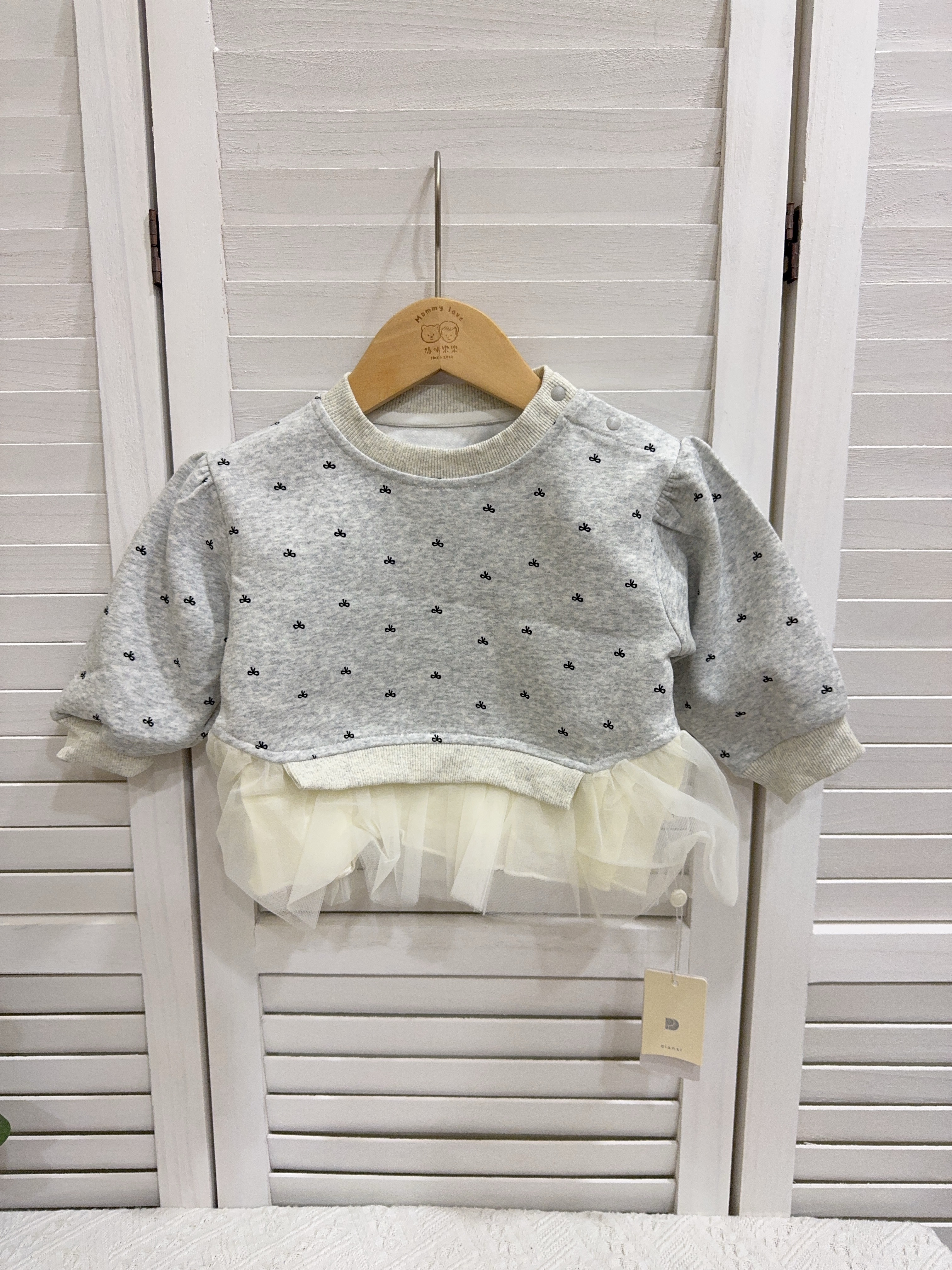 h3690蝴蝶結接紗上衣c178