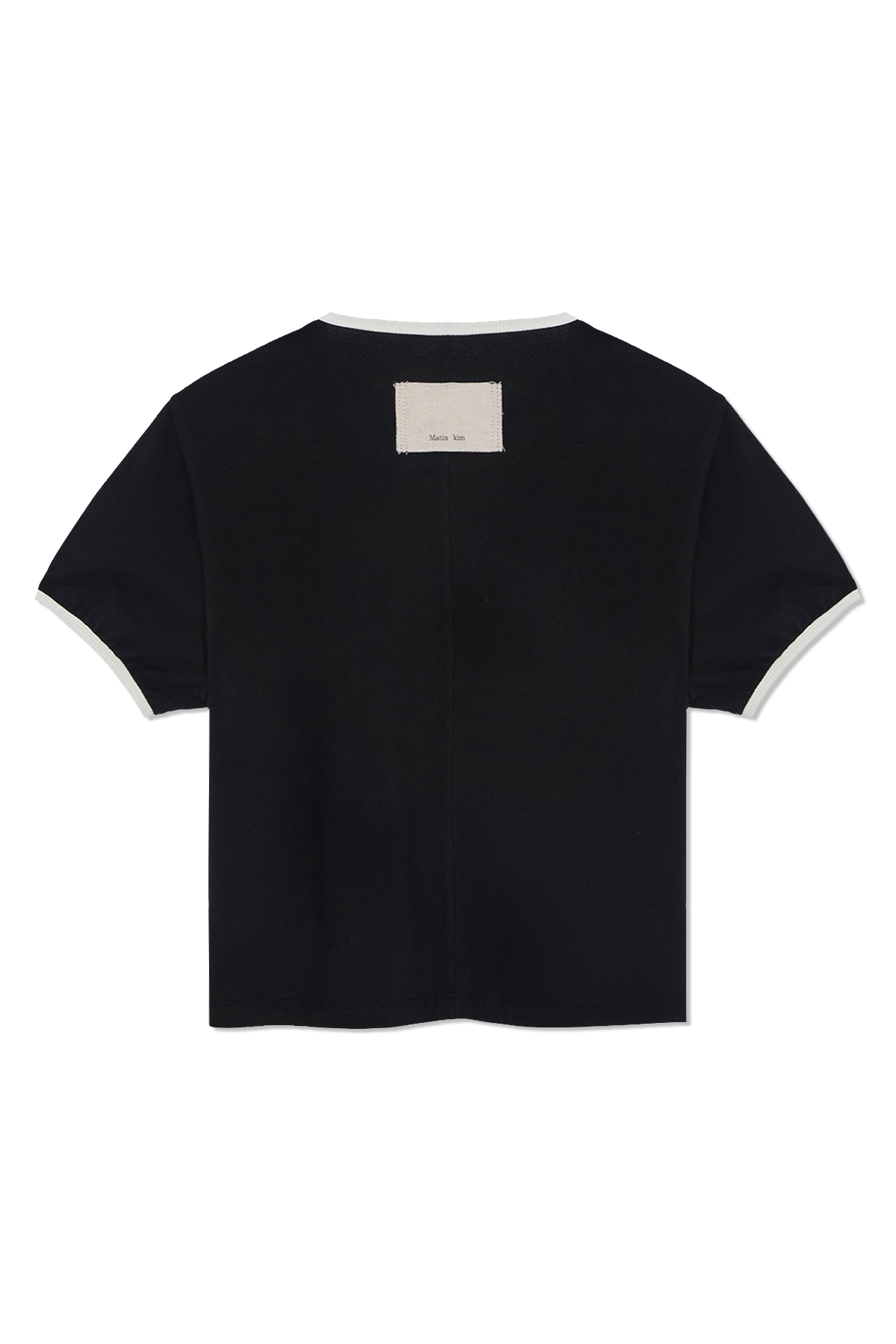 鉚釘LOGO滾邊上衣 黑色