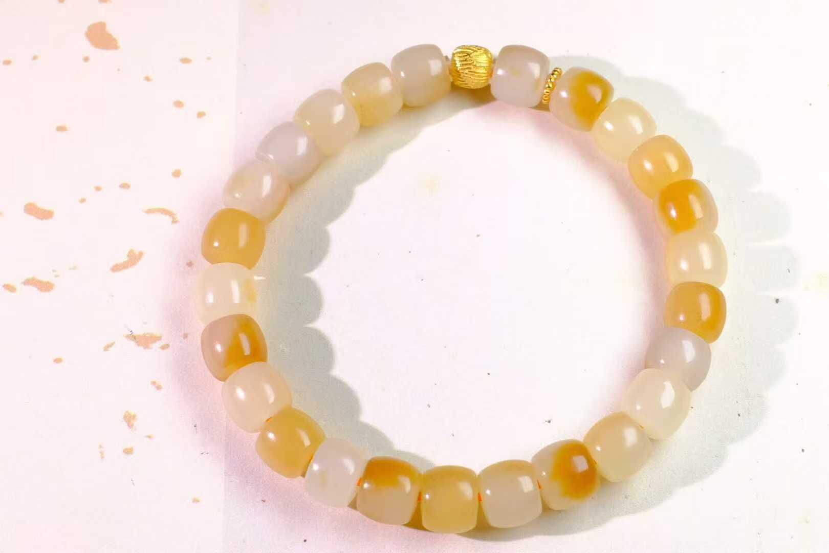 923737 和田玉且末糖白手串 (7-8mm直徑)