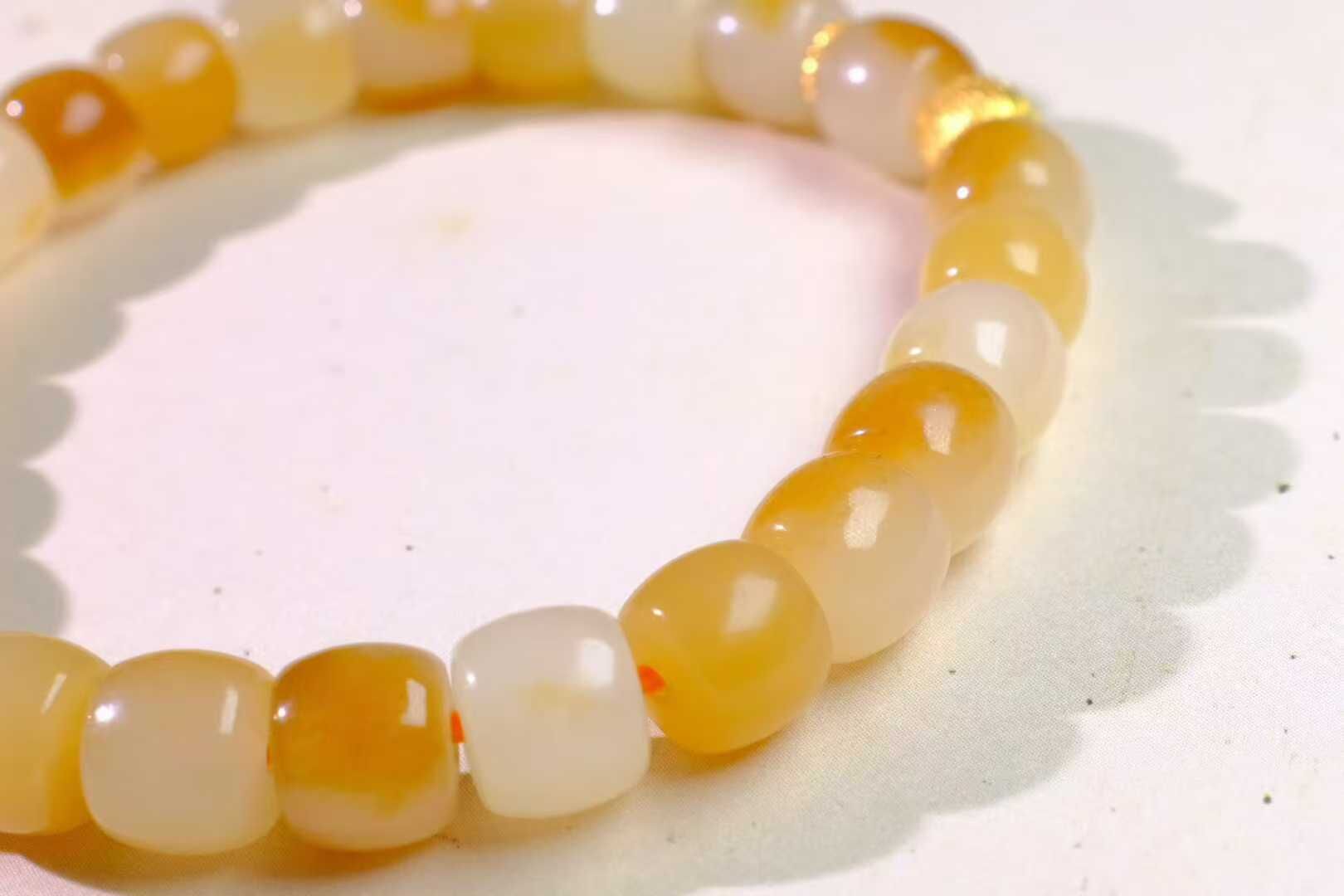 923737 和田玉且末糖白手串 (7-8mm直徑)